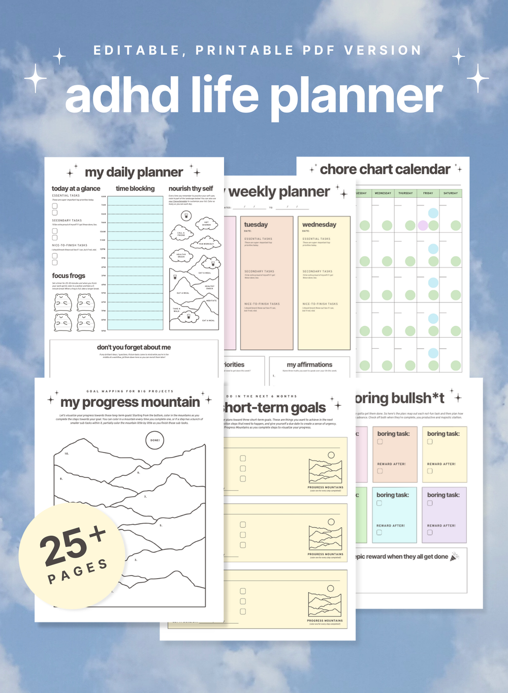 Printable ADHD Life Planner || The Clarity Planner w/ Editable Canva  Template — the centered life co.