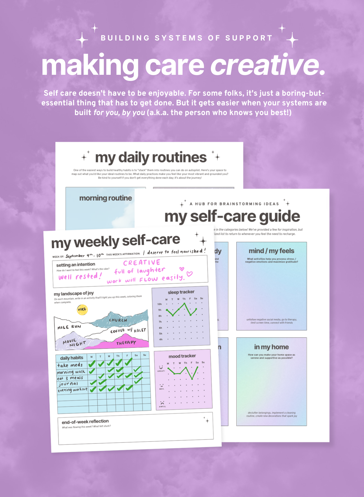 Shame-free Self Care Workbook + Planner with Editable Canva Template 💙 ...