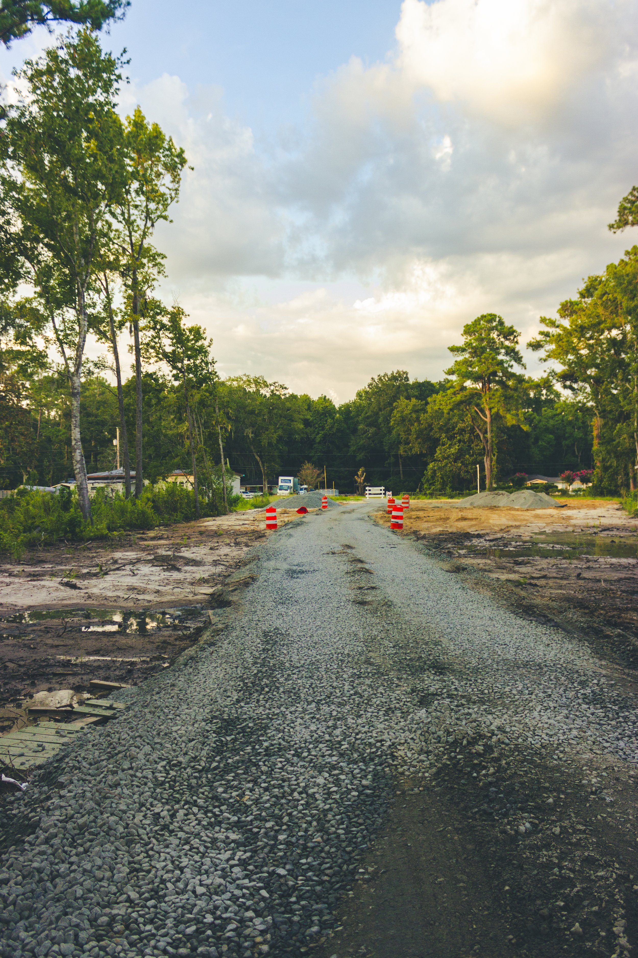 The newly built temporary road