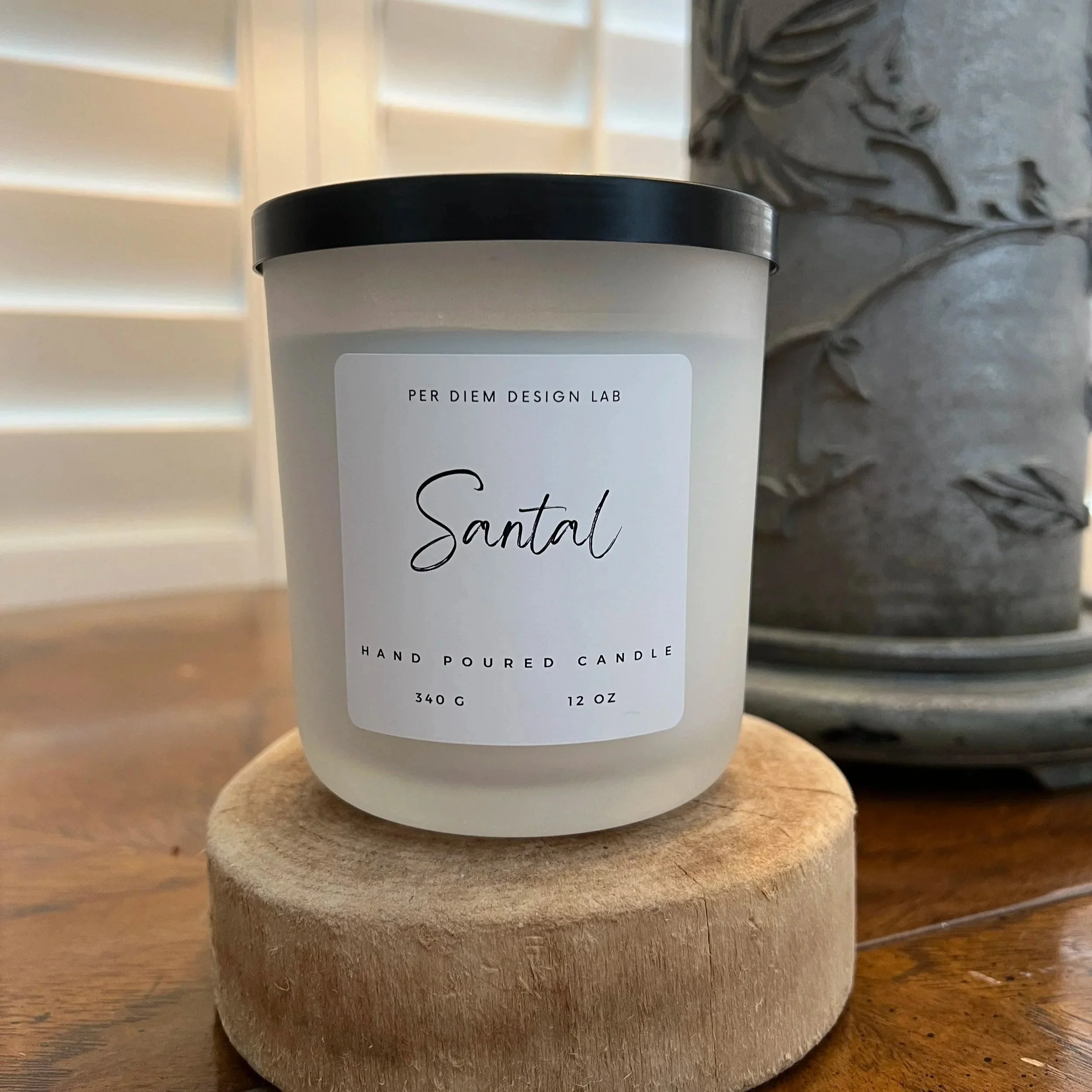 Santal Natural Candle | Coconut Beeswax Blend with Sandalwood, Leather & Cardamom