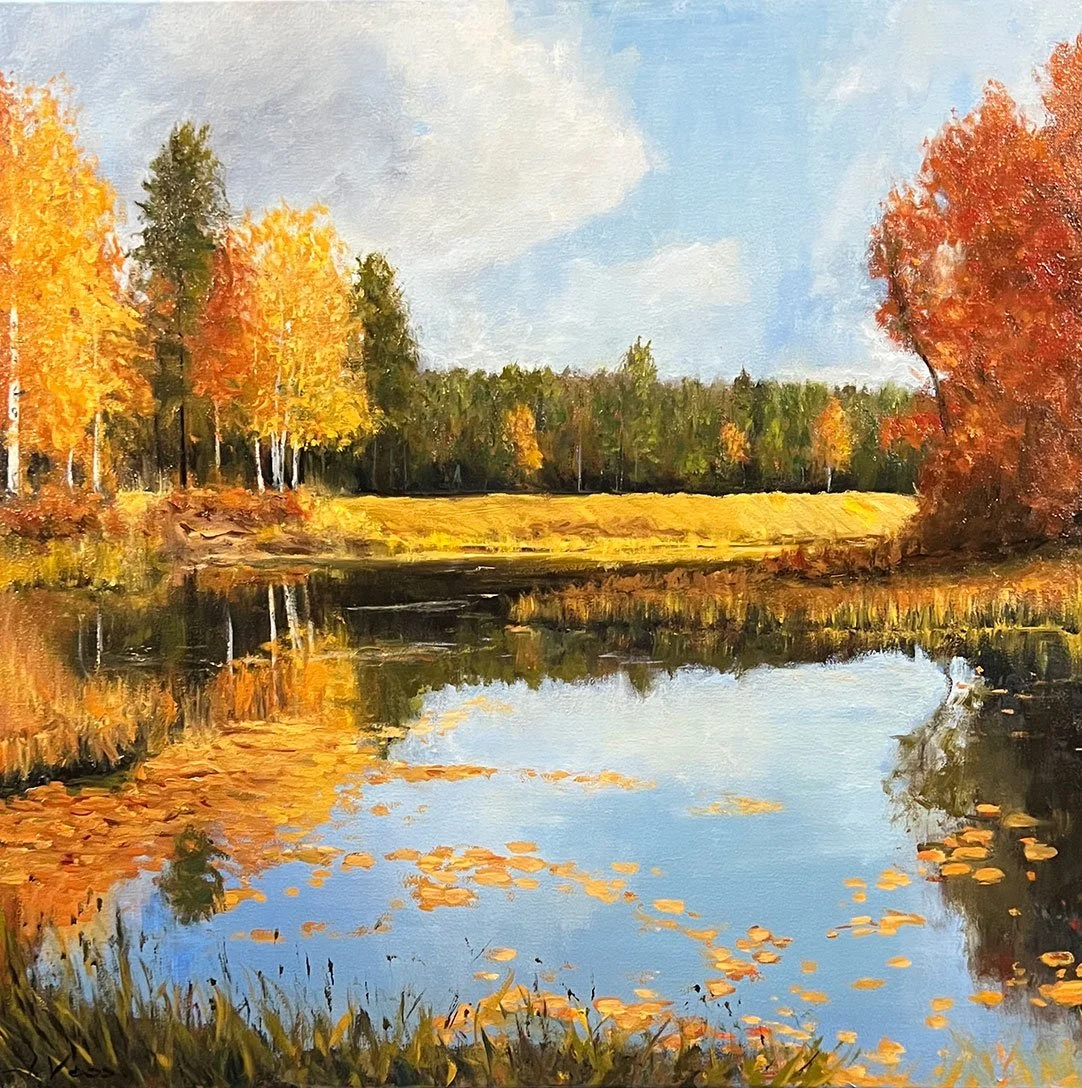 Allen Voss painting of an autumn scene