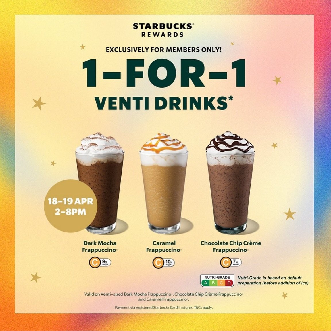 Who doesn&rsquo;t love a good 1 for 1 deal? We know we do! 🙋🏼&zwj;♀️ Skip the queue &amp; get your Starbucks fix at Anchorpoint today ☕️ 

Mix and match from these drinks:

- Dark Mocha Frappuccino
- Caramel Frappuccino
- Chocolate Chip Cr&egrave;m