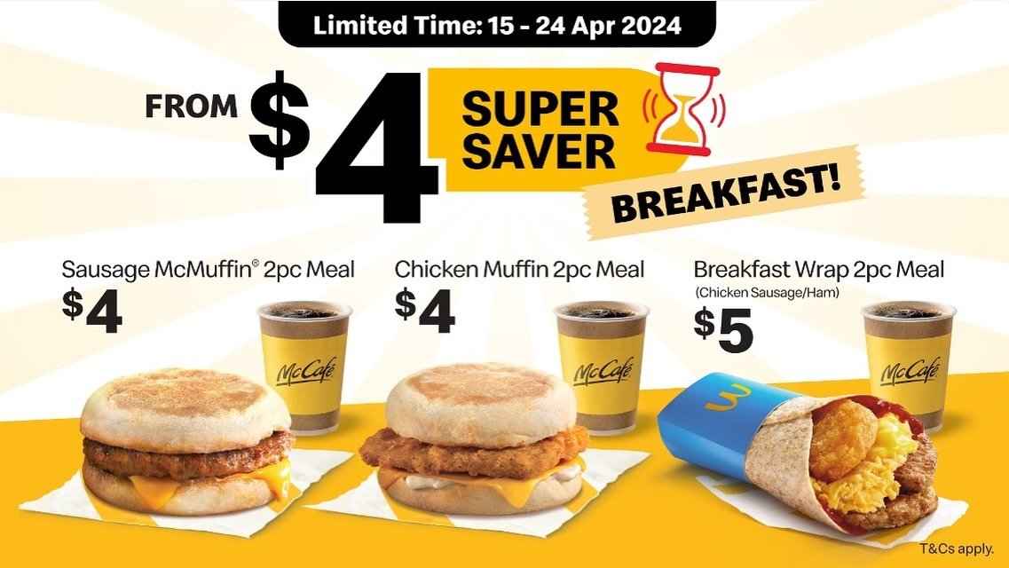 ⏰ LAST FEW DAYS OF PROMO

They say the early bird gets the worm! Transform your mornings with McDonald&rsquo;s unbeatable breakfast deals. Don&rsquo;t miss out! 🍳☀️ 

📍 McDonald&rsquo;s, #01-32/33/34

#McDonalds #anchorpointsg #sgshopping #sgig #ig