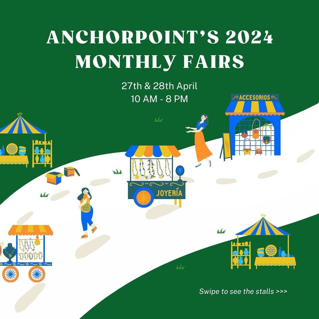 [SWIPE] Need plans for the weekend? Join us at Anchorpoint&rsquo;s Monthly Fair for a delightful blend of creativity and charm! 🎨✨ 

On April 27th &amp; 28th, come explore our end-of-month fair where local artisans showcase their finest crafts, knic