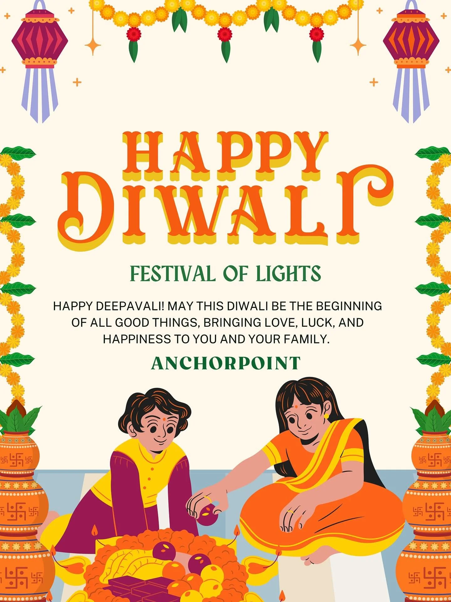 ✨ Light, colour, and a little sparkle &mdash; Deepavali is here. ✨

Wishing everyone a bright and joyful celebration filled with warmth, good food, and even better company. From all of us at Anchorpoint, Happy Deepavali 🪔