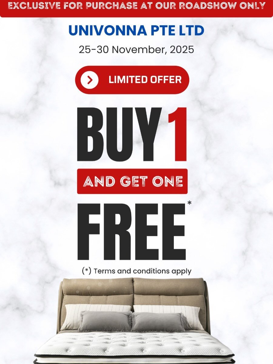 If you&rsquo;ve been waiting for the right moment to refresh your home, this might be it.

Buy-1-get-1-free mattresses and free motorised upgrade on selected recliners &mdash; available for a limited time at our B1 Atrium.

📍B1 Atrium, 11am-8pm