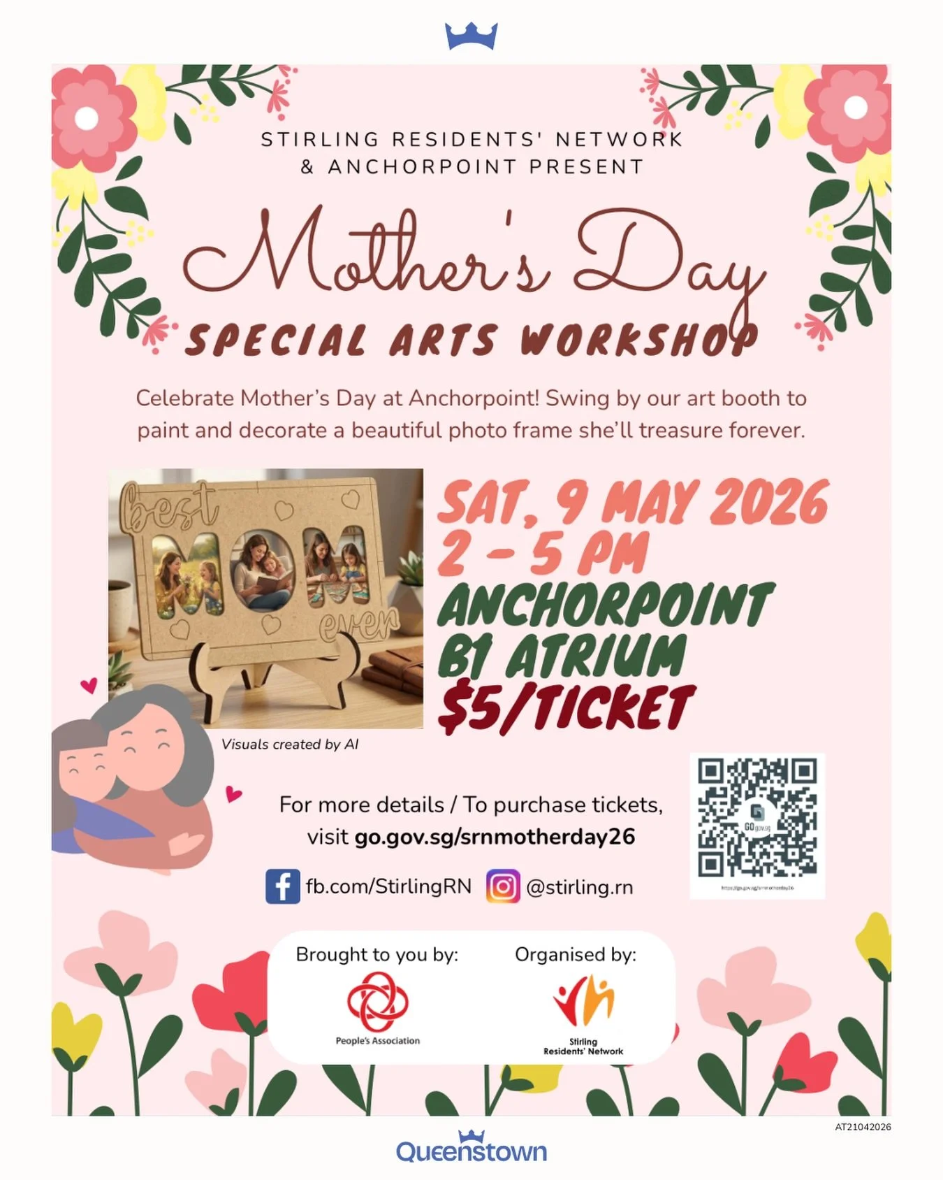 Made with love > store bought 💐

Join us this Mother&rsquo;s Day for a special arts workshop at Anchorpoint, where little ones can decorate a photo frame just for Mum.

🗓 9 May, 2PM-5PM | 📍 B1 Atrium
🎟️ $5 per ticket
