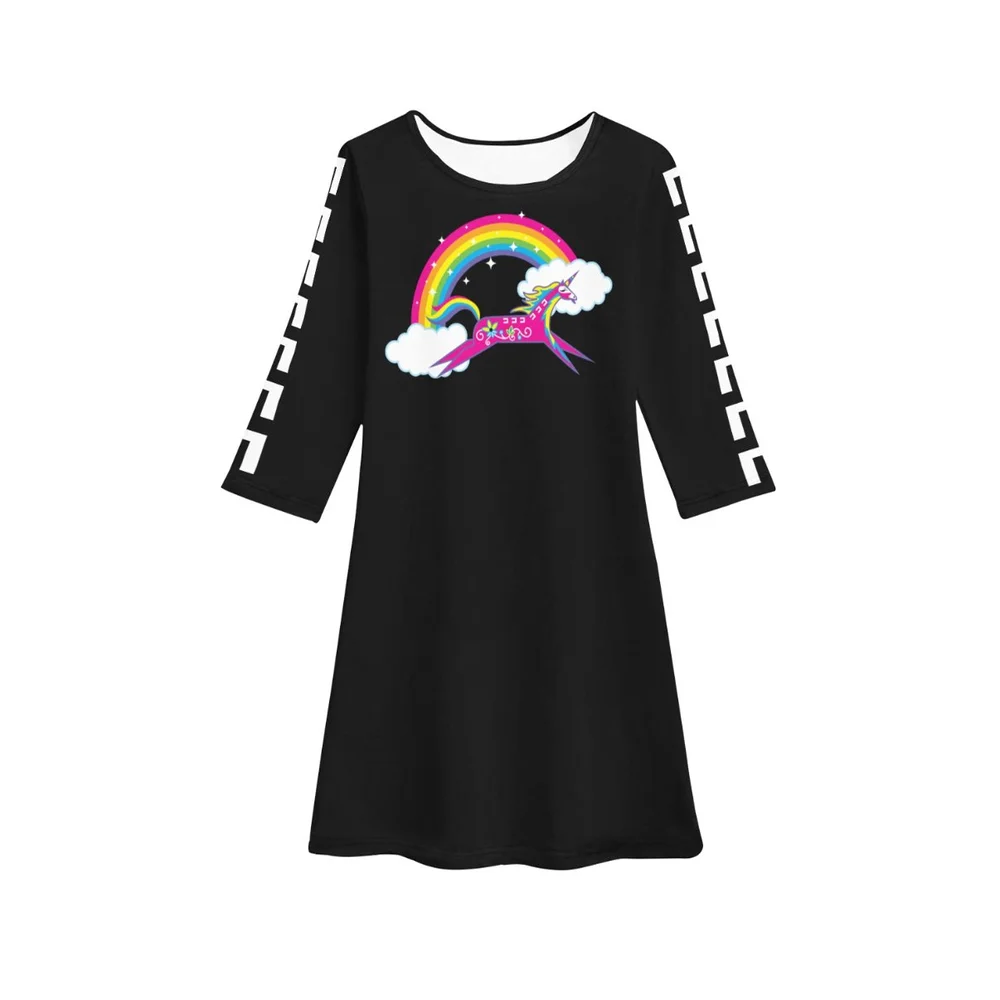 unicorn long sleeve dress Kids Pow Wow Unicorn Long Sleeve Dress — Niibiishenh