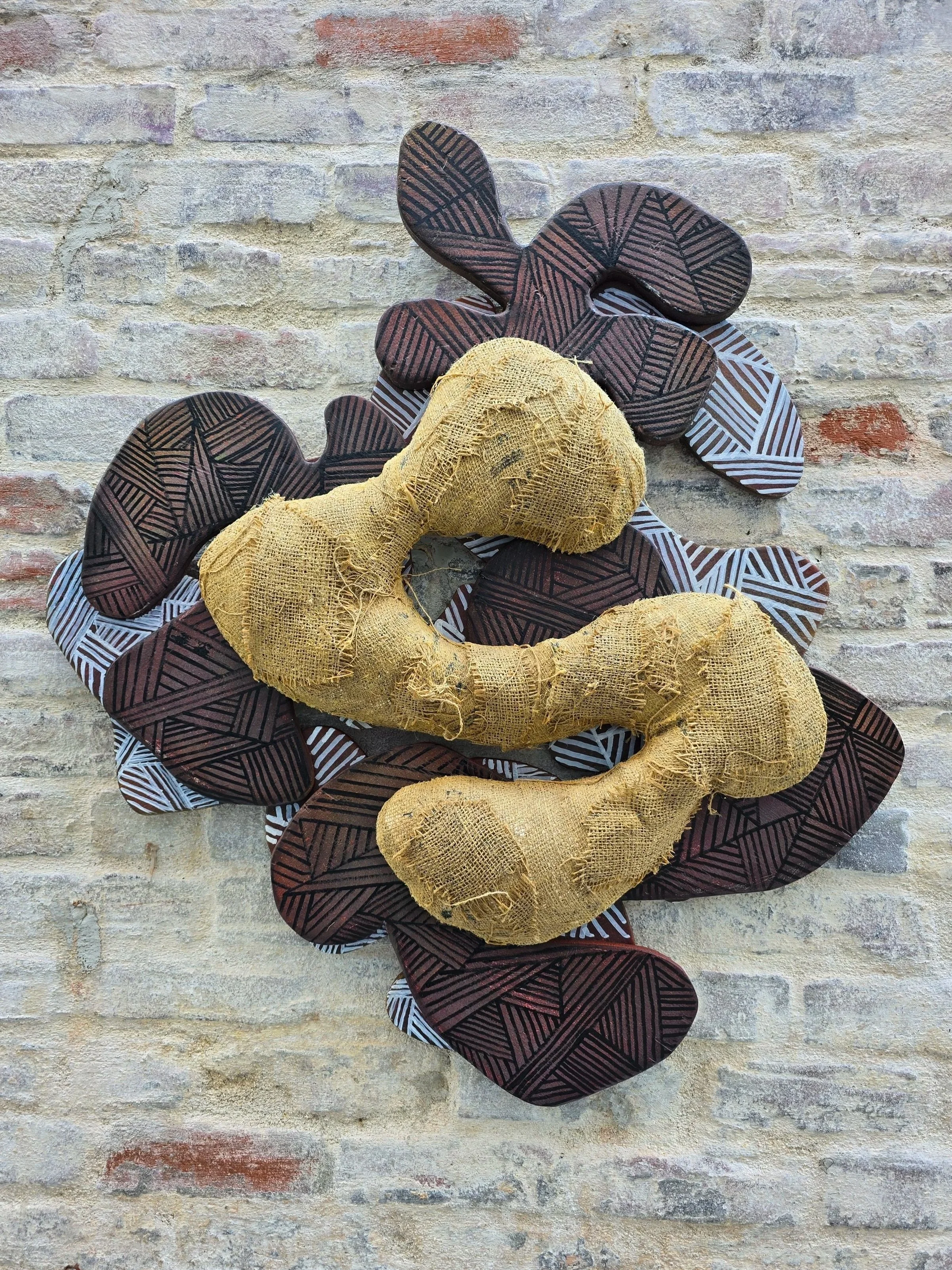 AI (Ancestral  Intelligence)
2026
24 x 38
Multimedia: Wood , foam, burlap, paint, & glue.