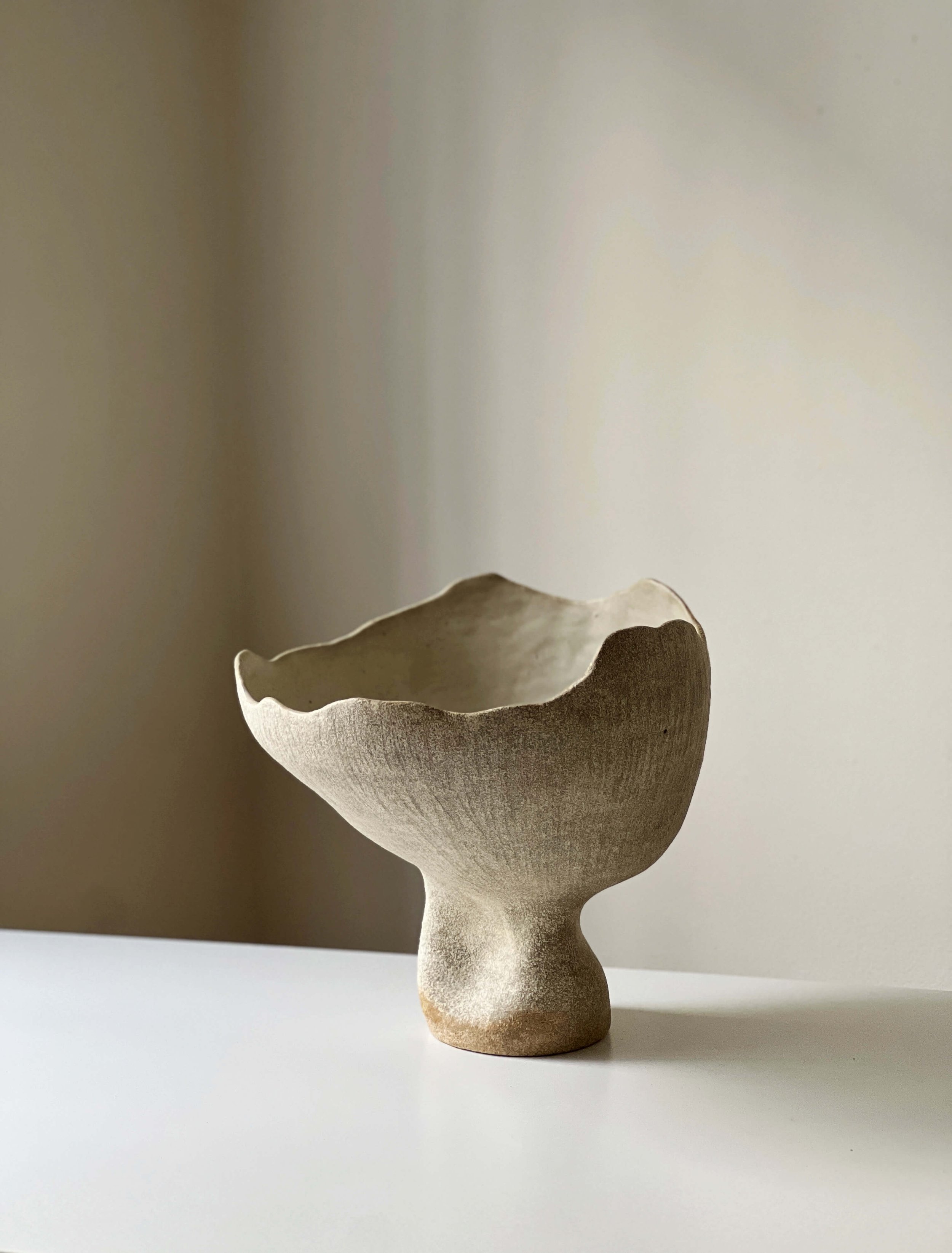 Sculptural Mushroom Vase in textured clay