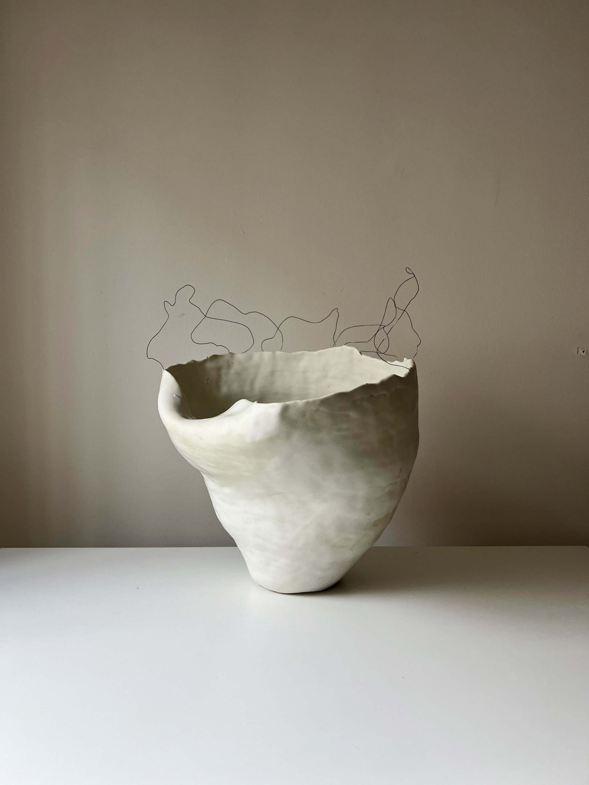new mixed media Ceramic Vases Series: A Mix of Ceramics and Wire