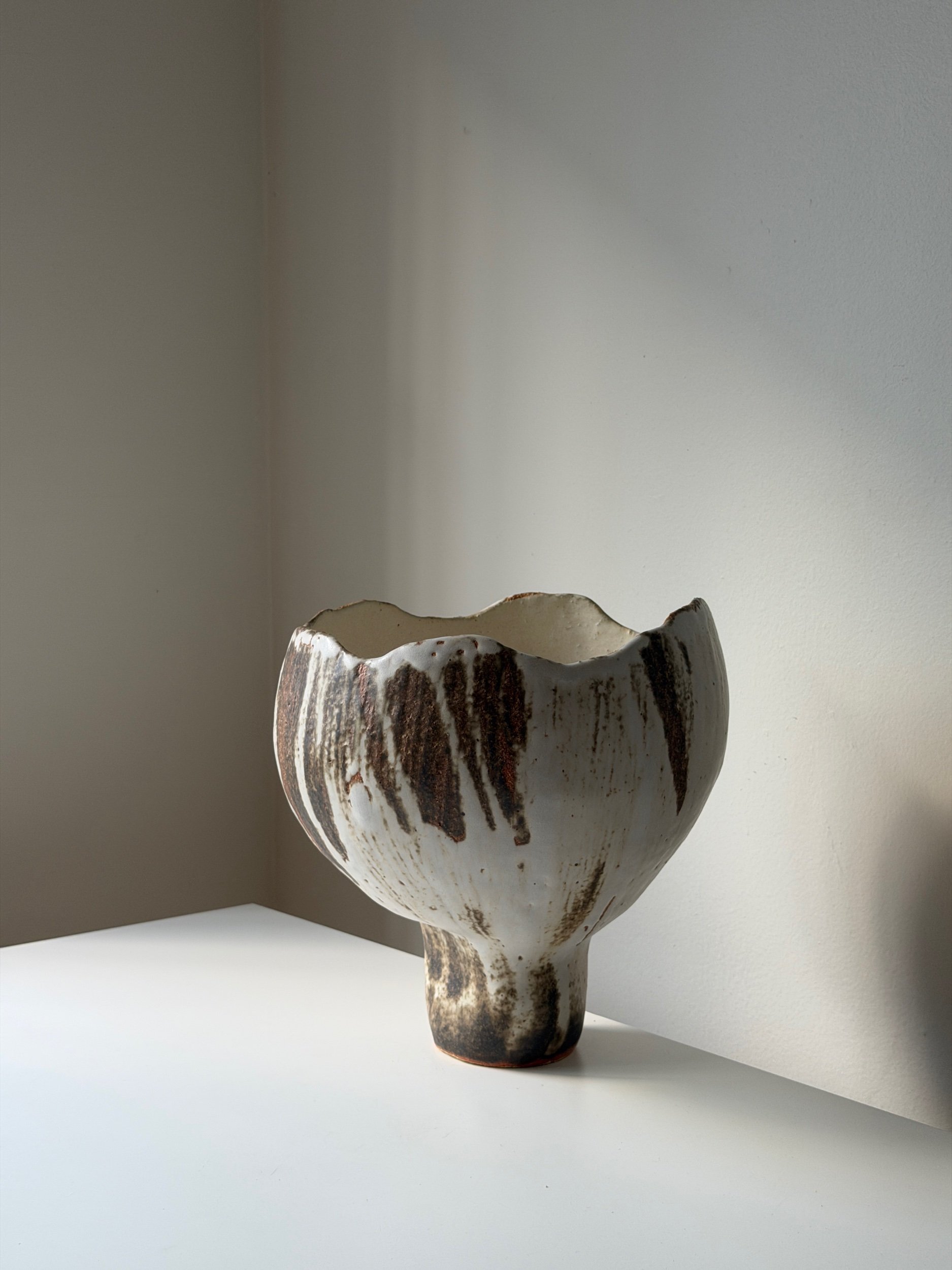 multi color sculptural pottery vase