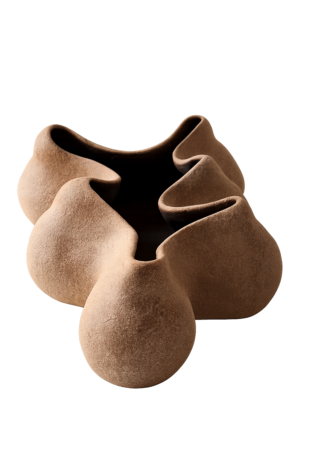 Sculptural ceramic artwork with organic form handmade in clay by Anna Shipulina