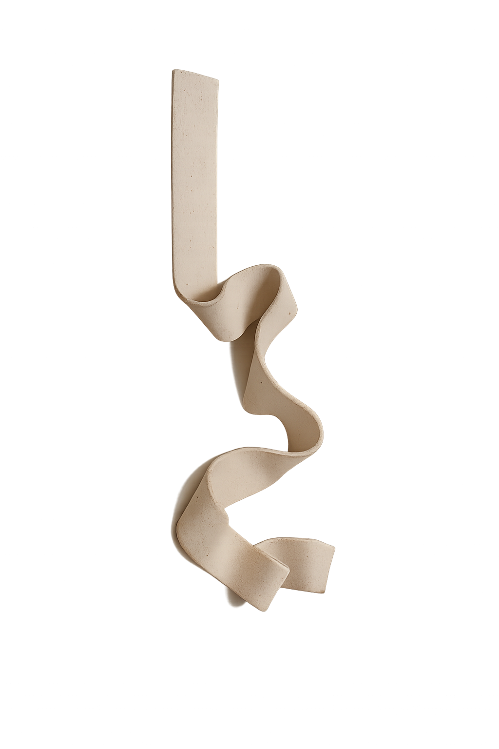 Handbuilt ceramic wall sculpture with minimalist organic shape by Anna Shipulina