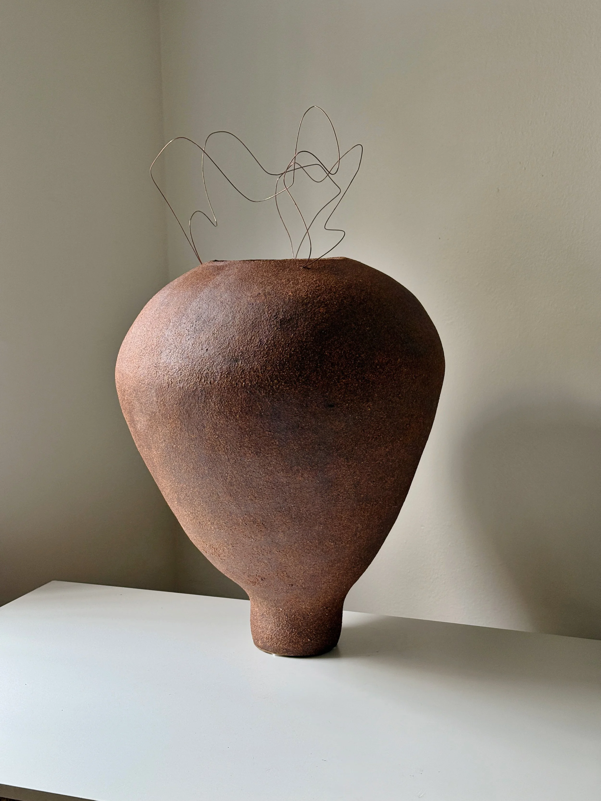 Large Vase with Copper Wire