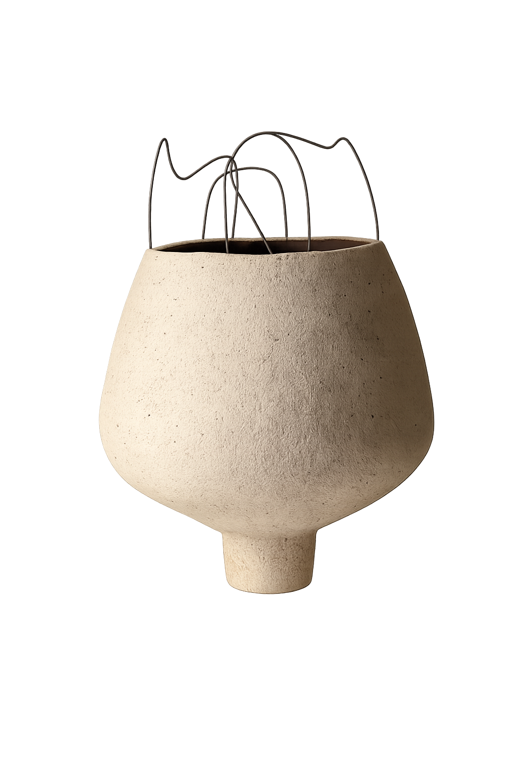 Handbuilt ceramic vase in stoneware with sculptural organic form by Anna Shipulina