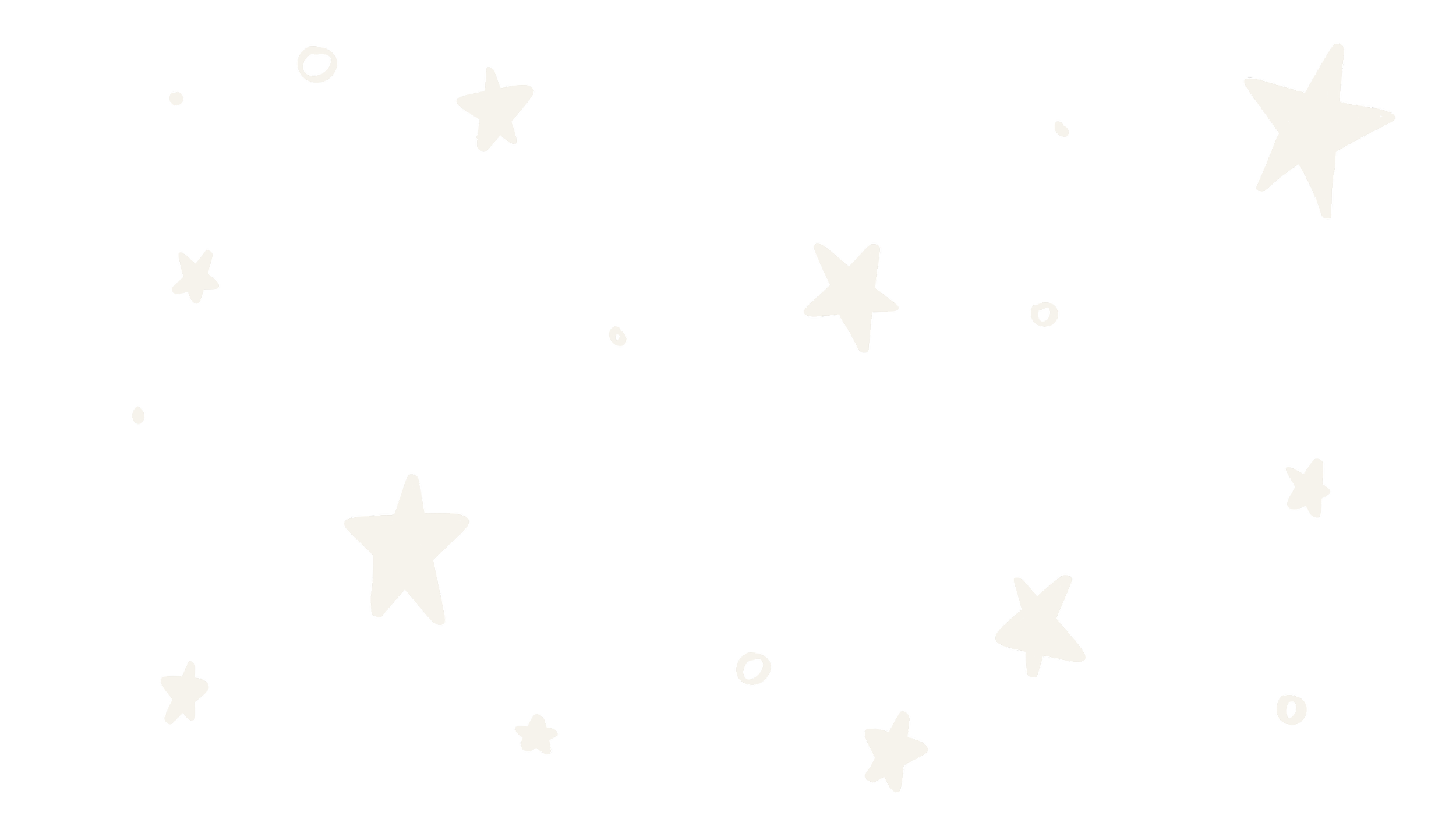 White stars of various sizes scattered across a transparent background.