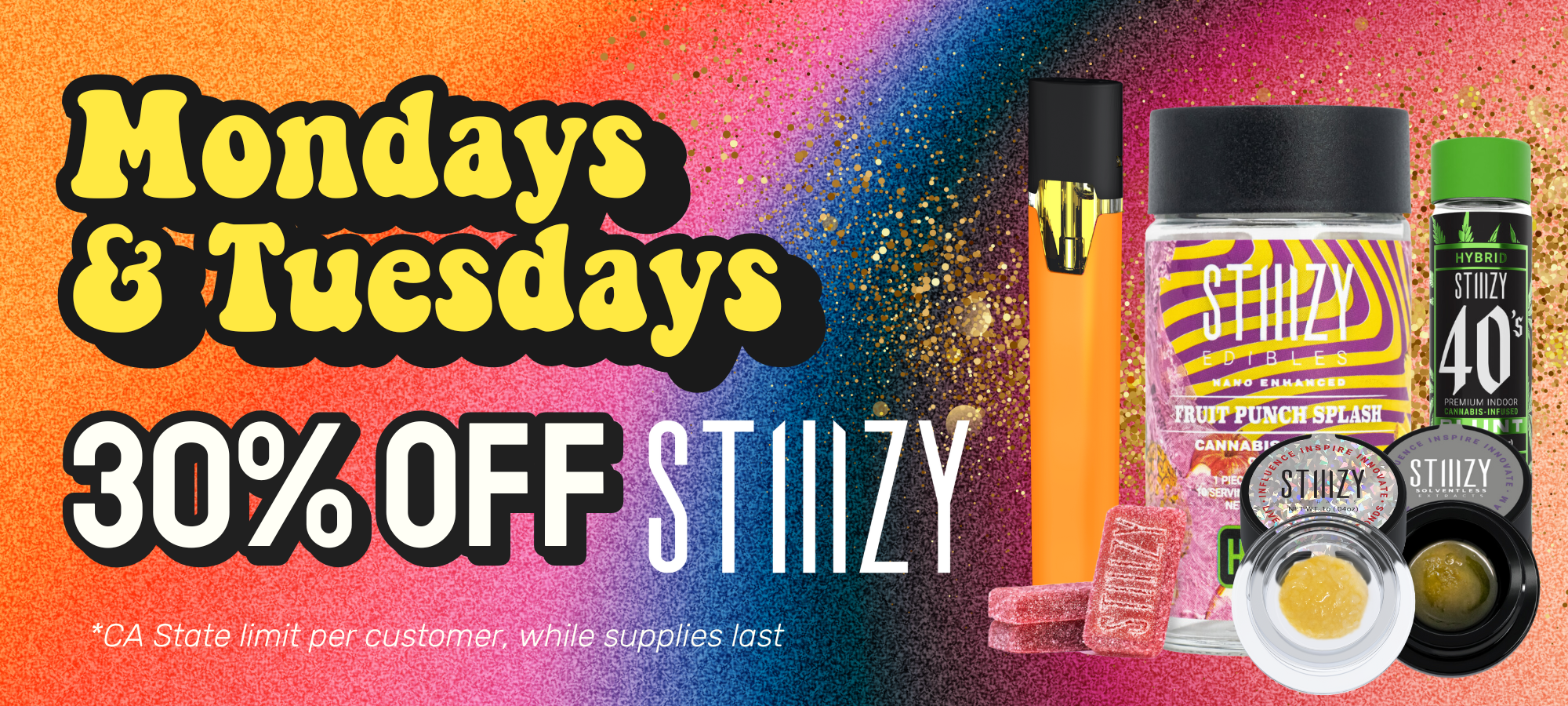 30% off STIIIZY Mondays and Tuesdays at The Hook.png