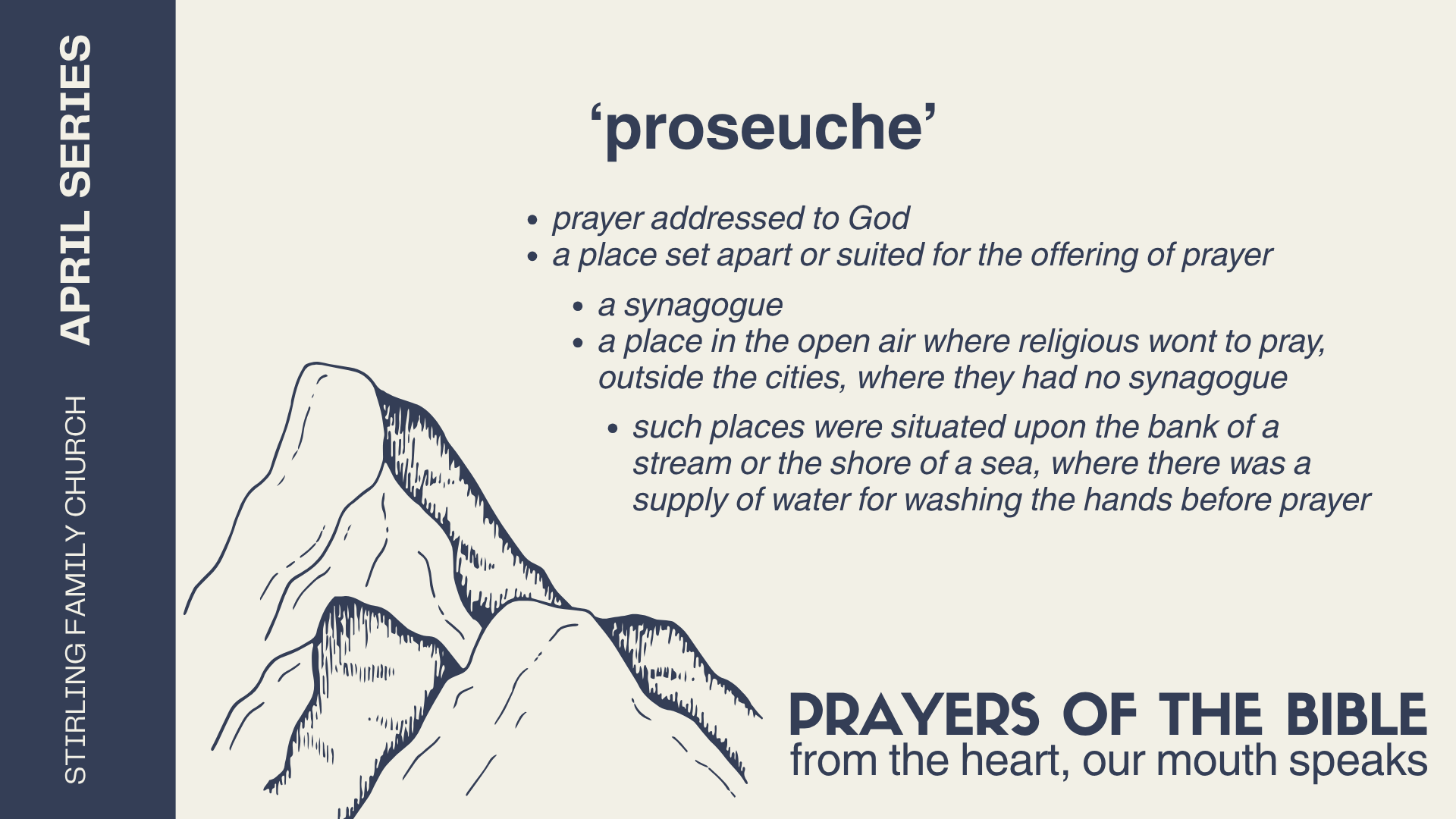 April 2026 series is on: prayers of the bible