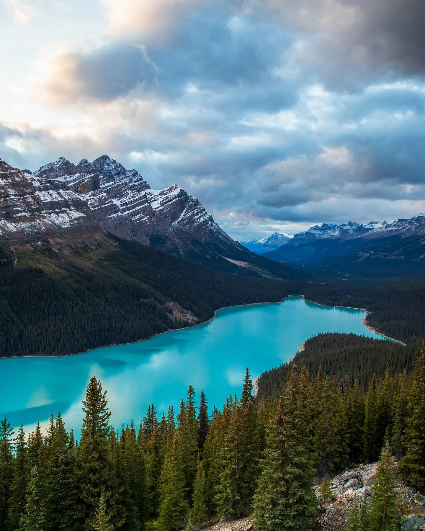 One of my favorite places in the Canadian Rockies, this glacier-fed lake mesmerizes with its striking blue hue. The vibrant color comes from &ldquo;rock flour,&rdquo; a fine dust created as the glacier grinds down the surrounding mountains, which is 