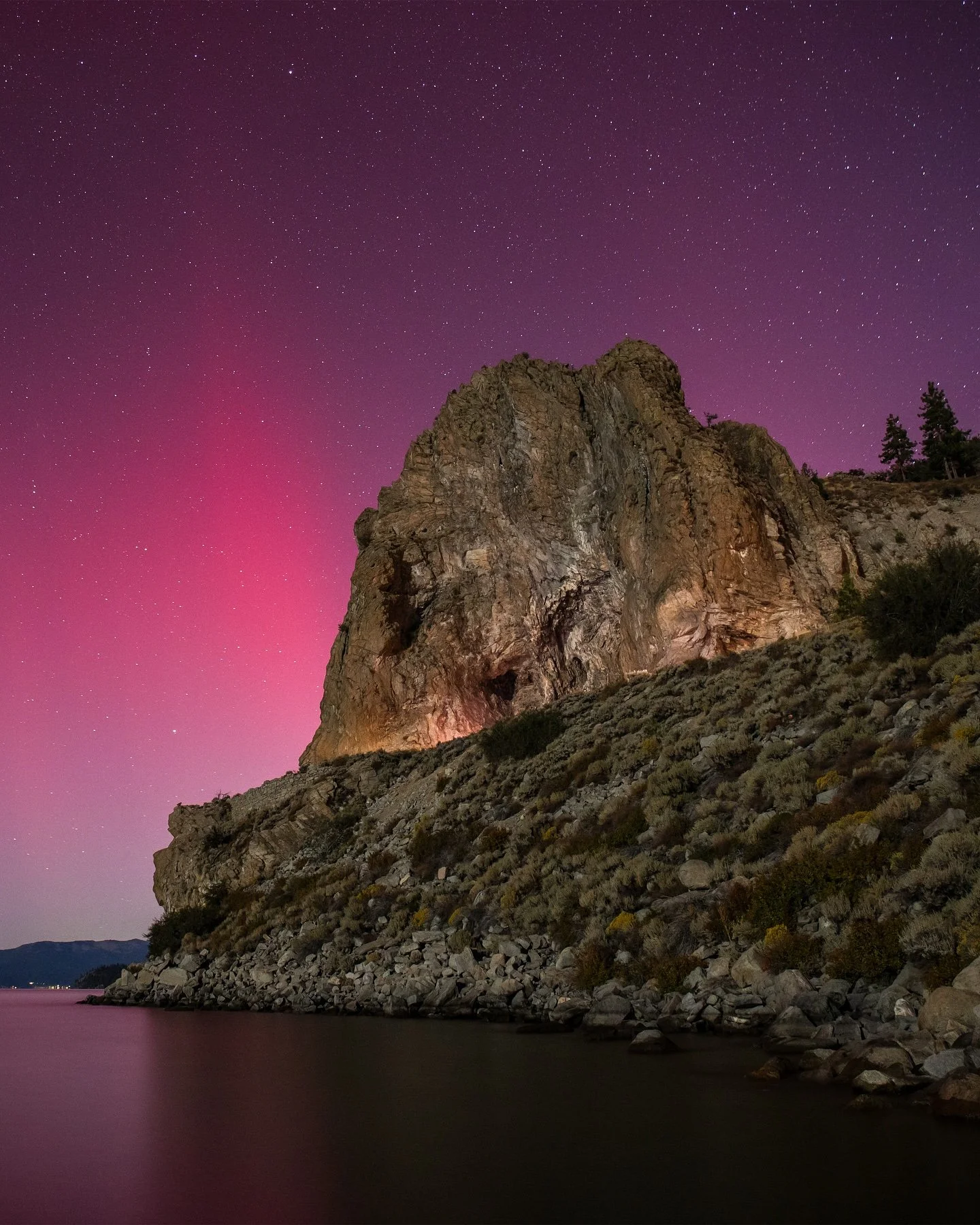 One of the most unforgettable moments from this past fall was capturing the Aurora Borealis (Northern Lights) right in my hometown at Cave Rock. The display was strong enough that the Aurora was faintly visible to the naked eye&mdash;such a rare and 