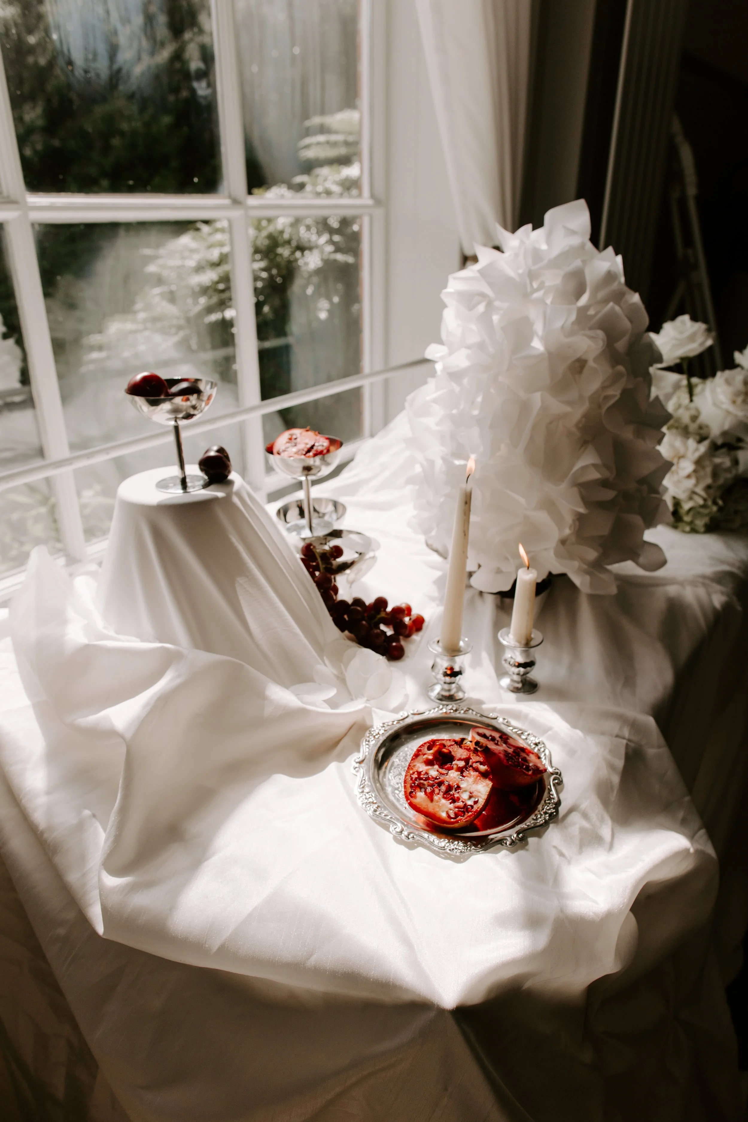 Modern ruffled wedding cake for modern couple in Manchester and Cheshire
