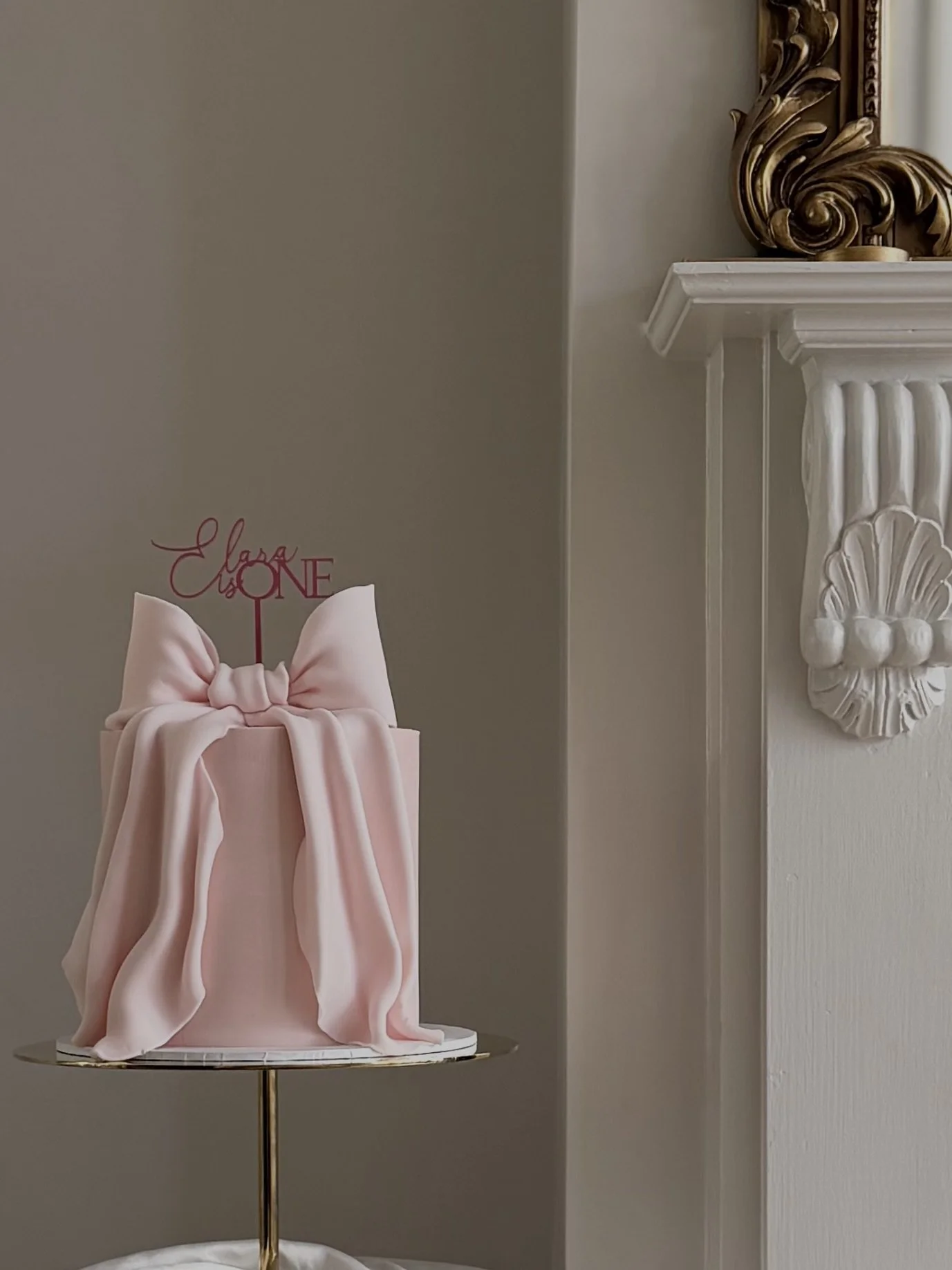 luxury cake with giant bow for birthday in Cheshire