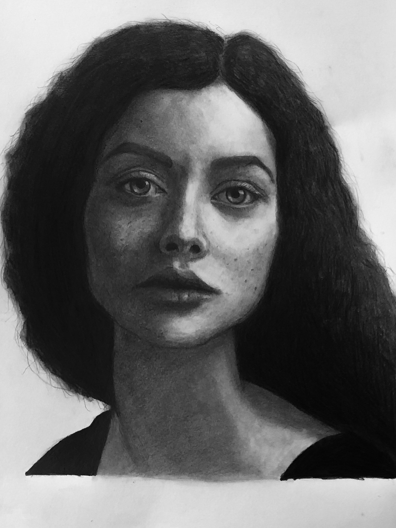 drawing - pencil and charcoal on paper