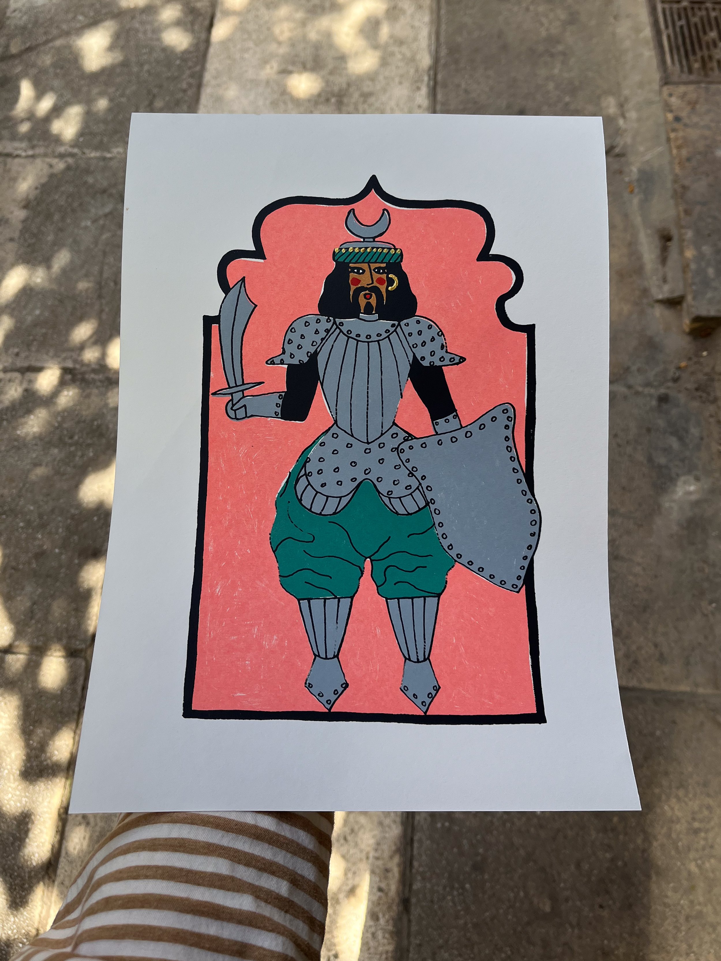 screen print - five layer ink on paper with gold acrylic