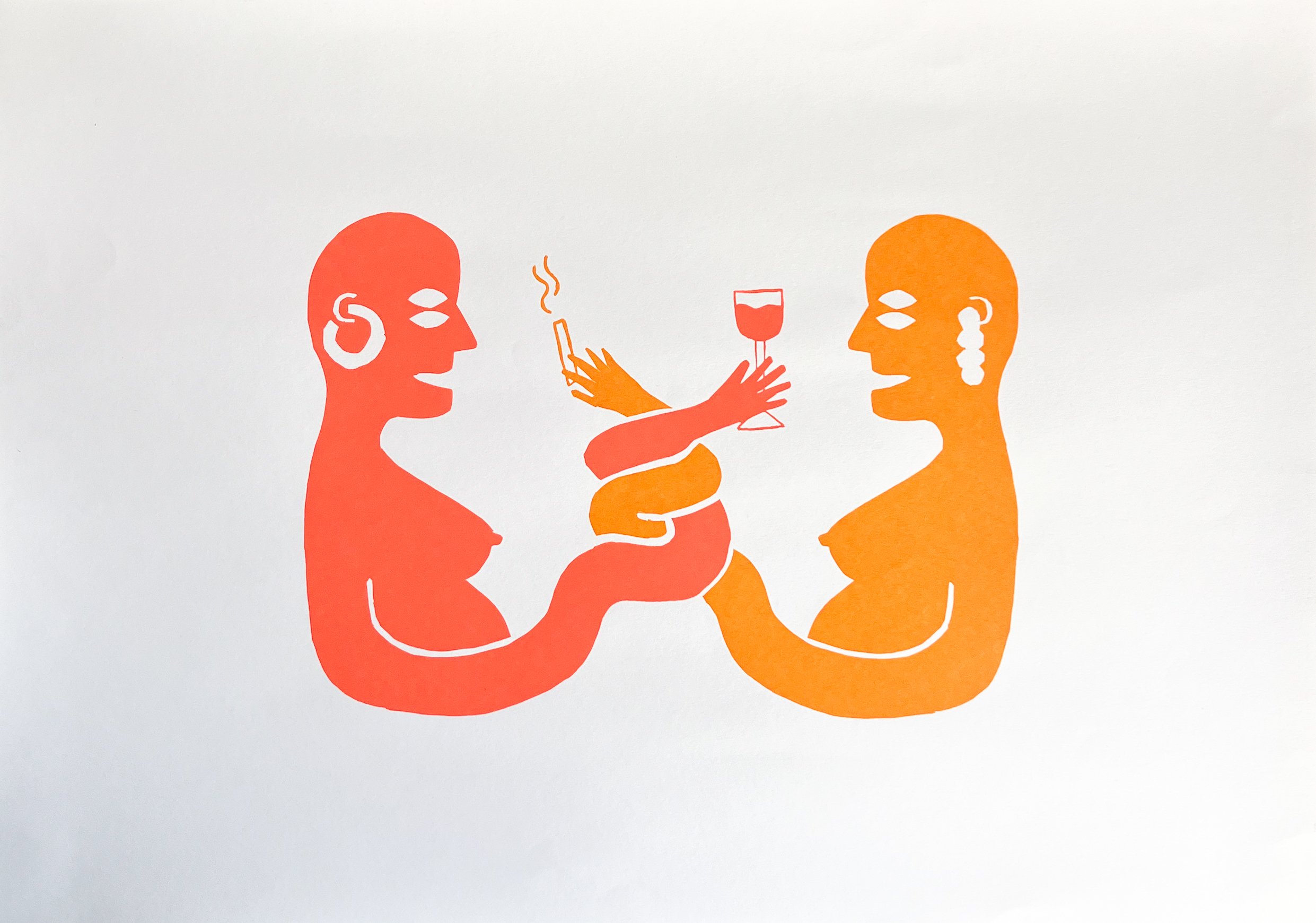 screen print - two layer ink on paper