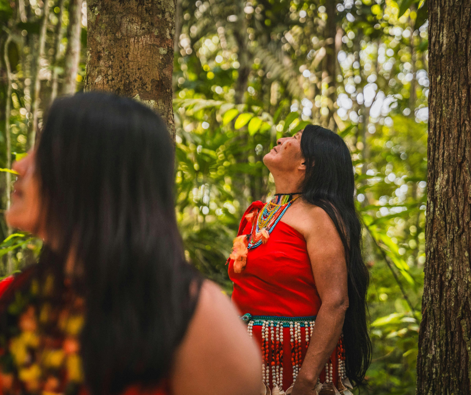 Ashaninka women working in the forest on the lands of planet-a-mor
