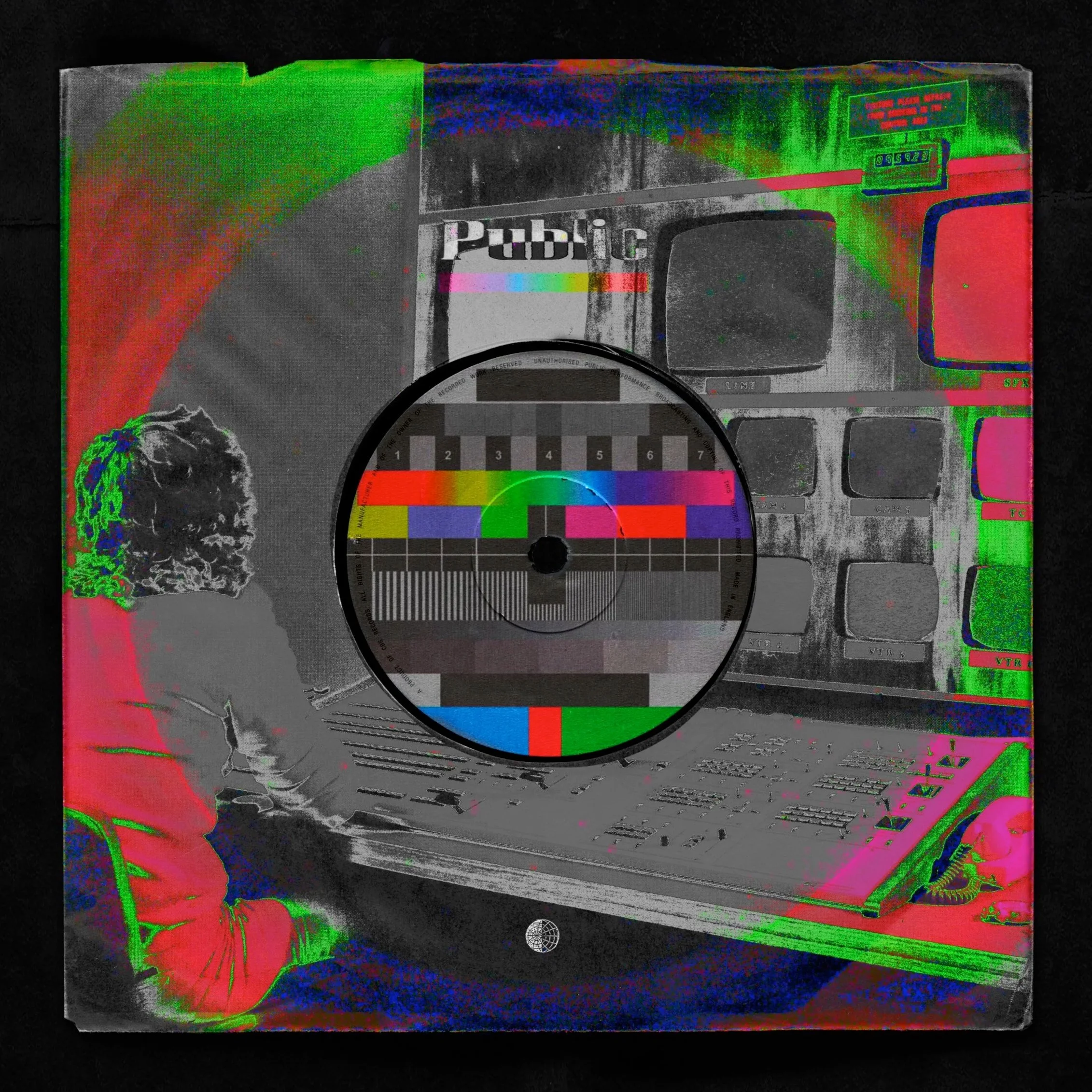 A damaged video game case for PUBG with colorful glitch effects.