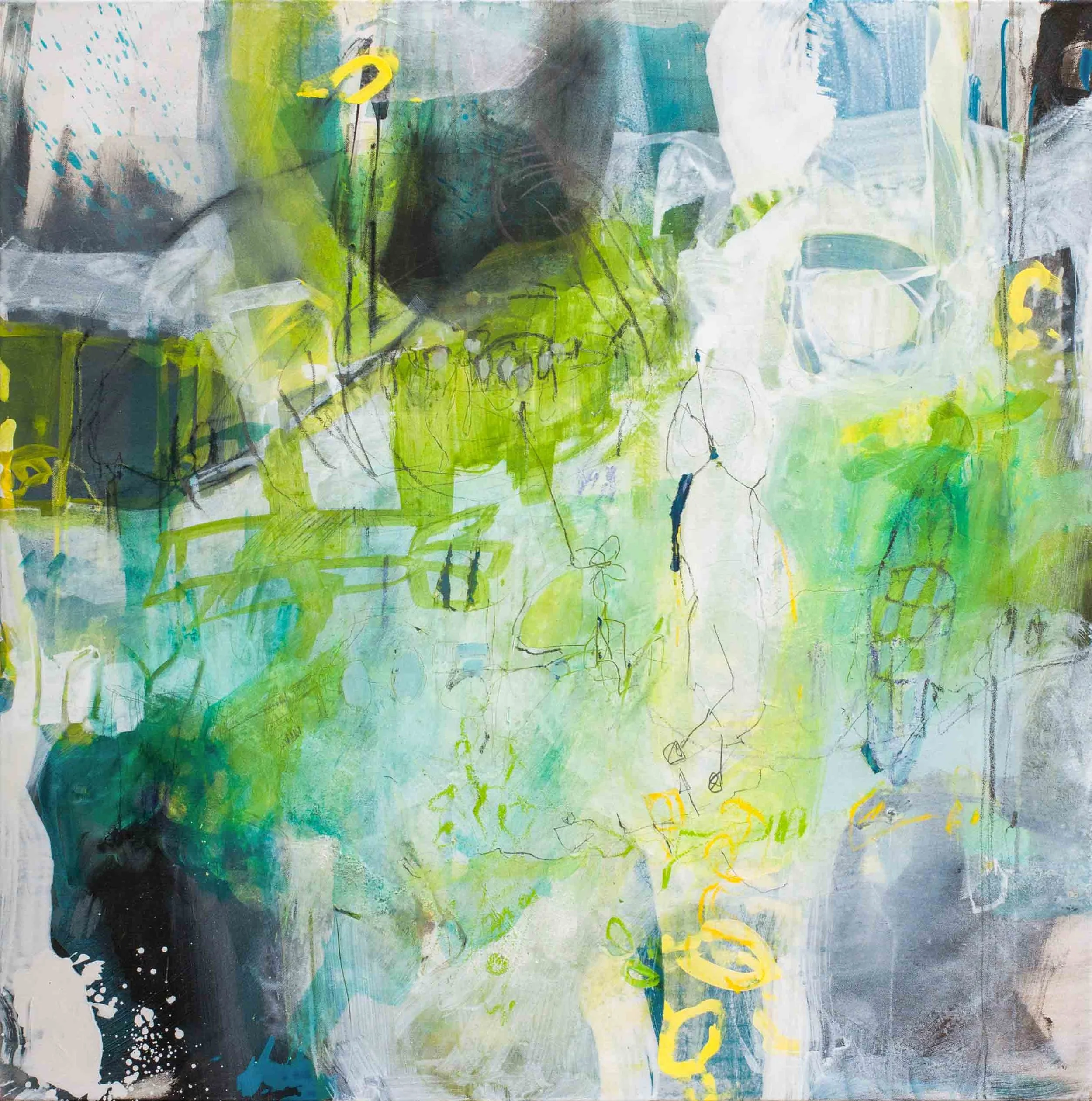 "Am Ufer" 100 x 100 cm