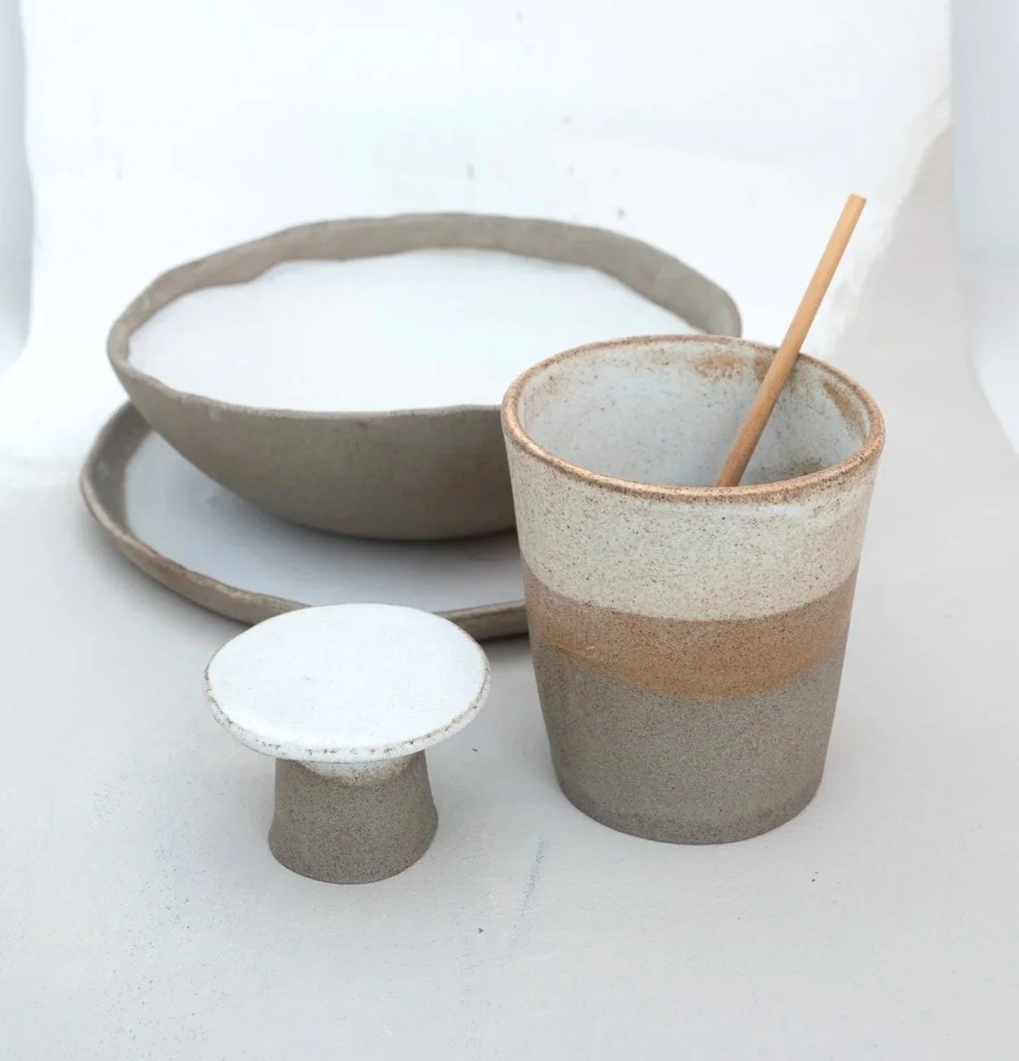 Plate, Bowl & Cup Set "Glut & Zeit"