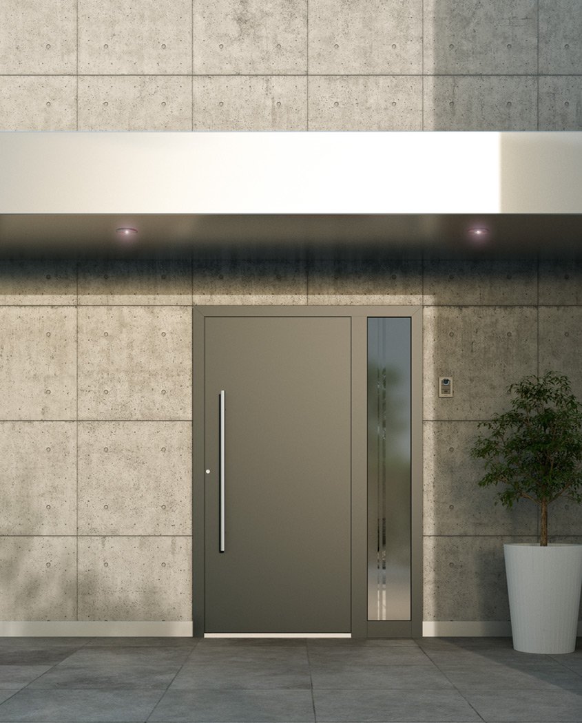 Aluminiumhaustür in dunkelgrün für moderne Häuser.jpg