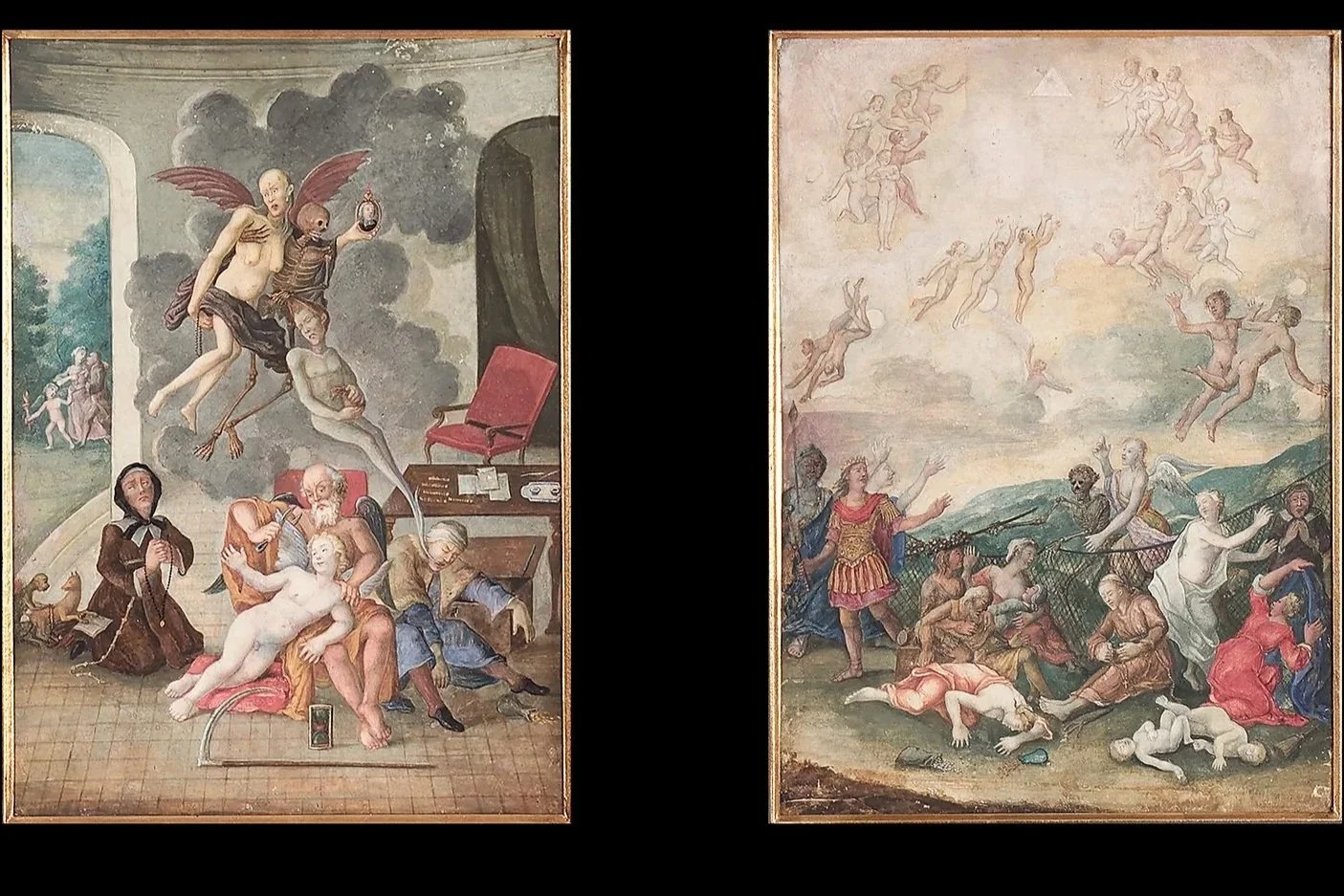 Twee Duitse Vanitas Gouaches, ca. 1740, 18e eeuw