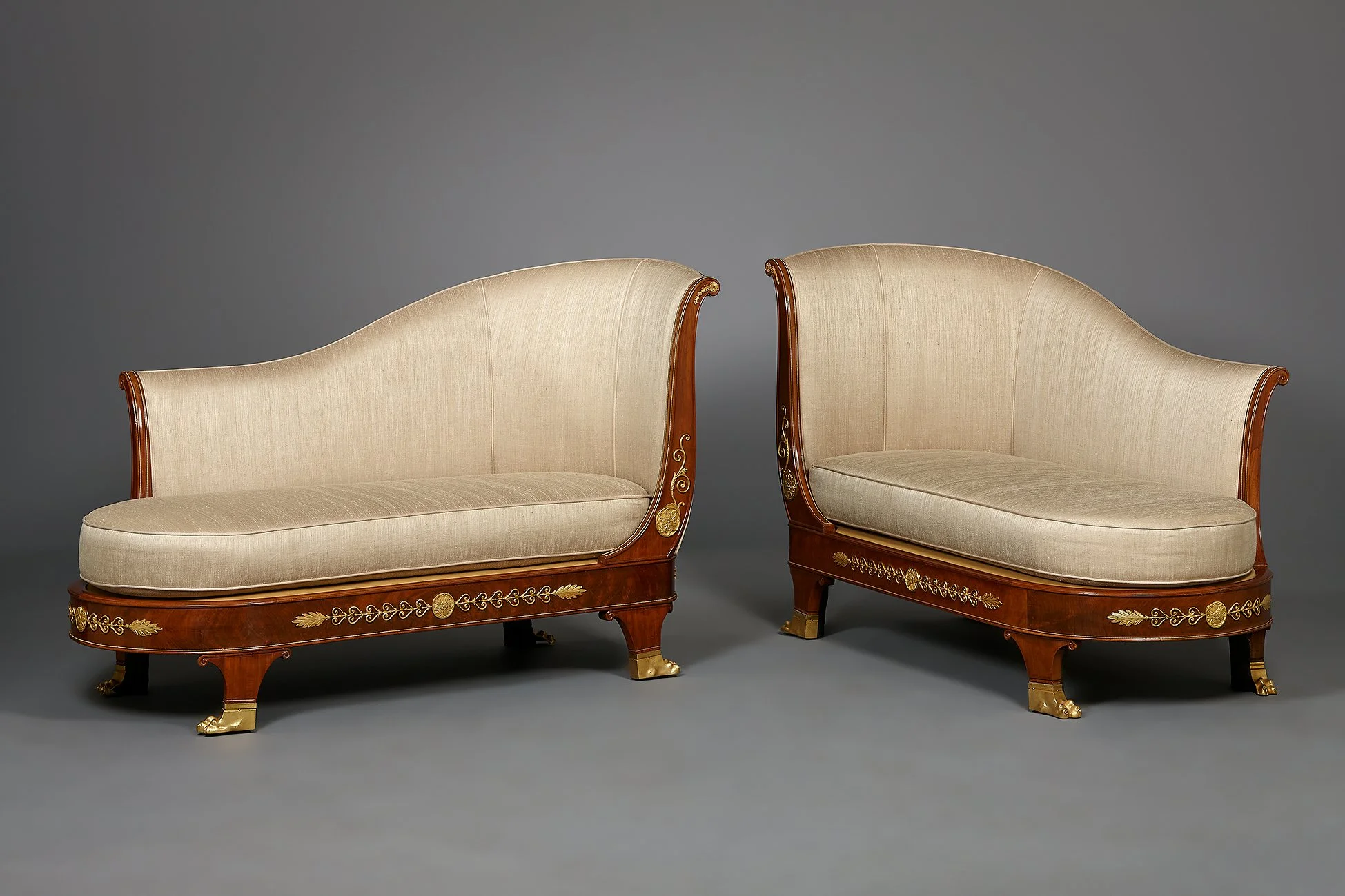 Paar Franse Empire meridiènnes, ca. 1810, 19e eeuw
