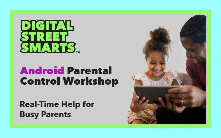 Parent helping child stay safe online