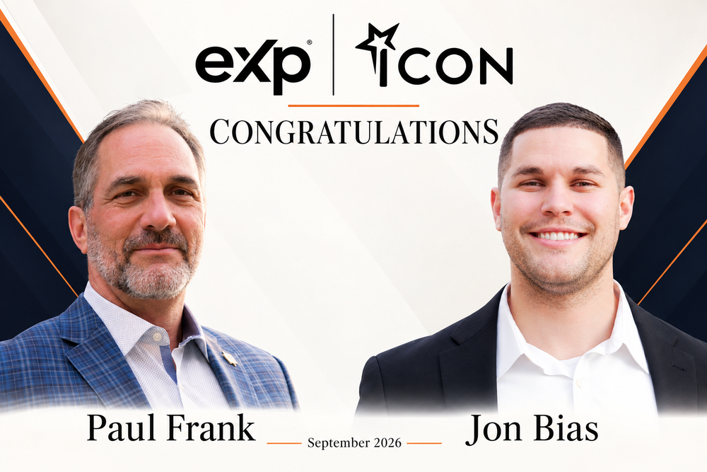 Congratulations Paul Frank and Jon Bias, eXp ICON, September 2026
