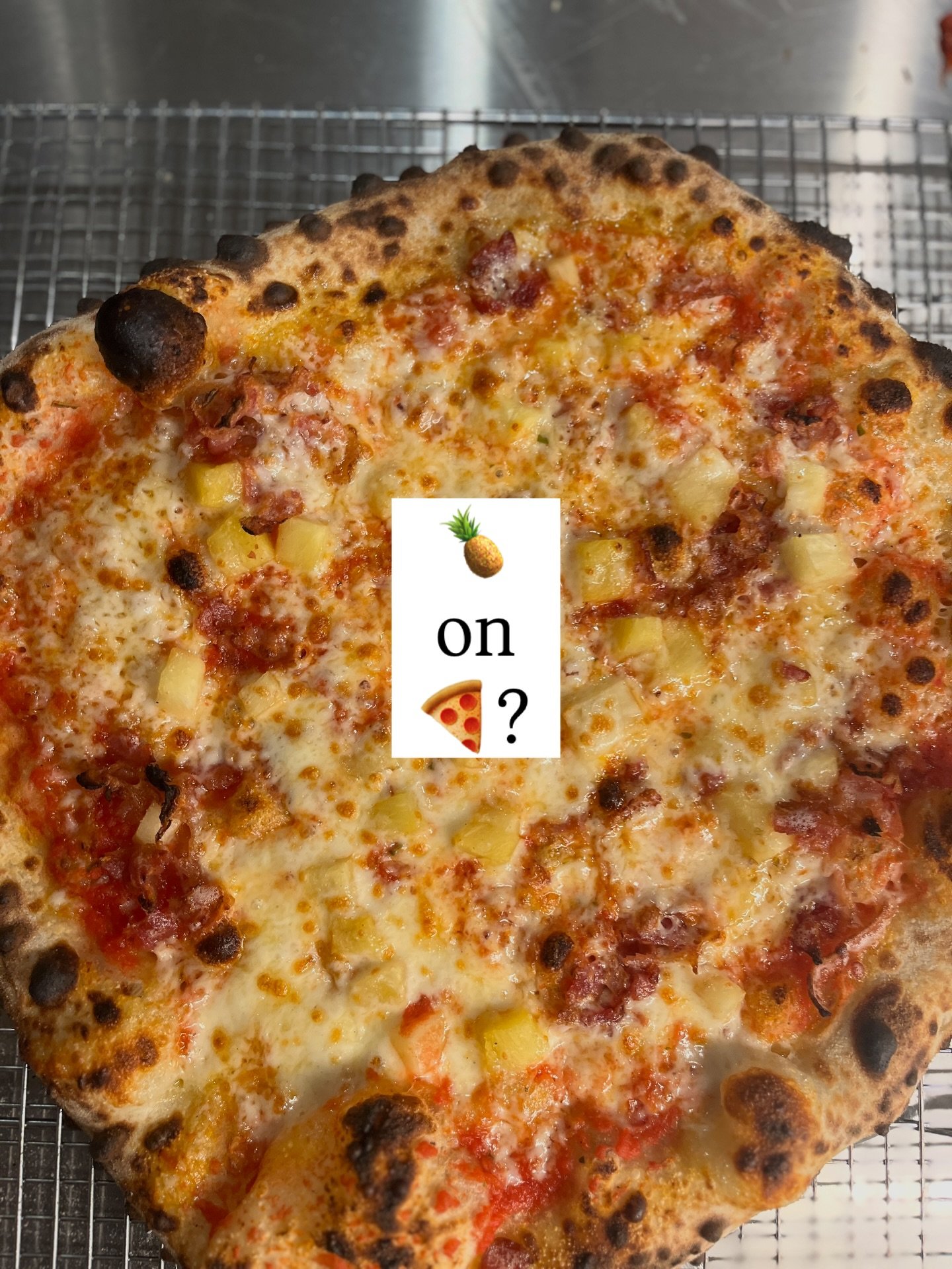 Pineapple on pizza? 🍍 What about fresh cut and baked pineapple? Are you a lover or a hater? Either way, this beauty is fire. 🔥