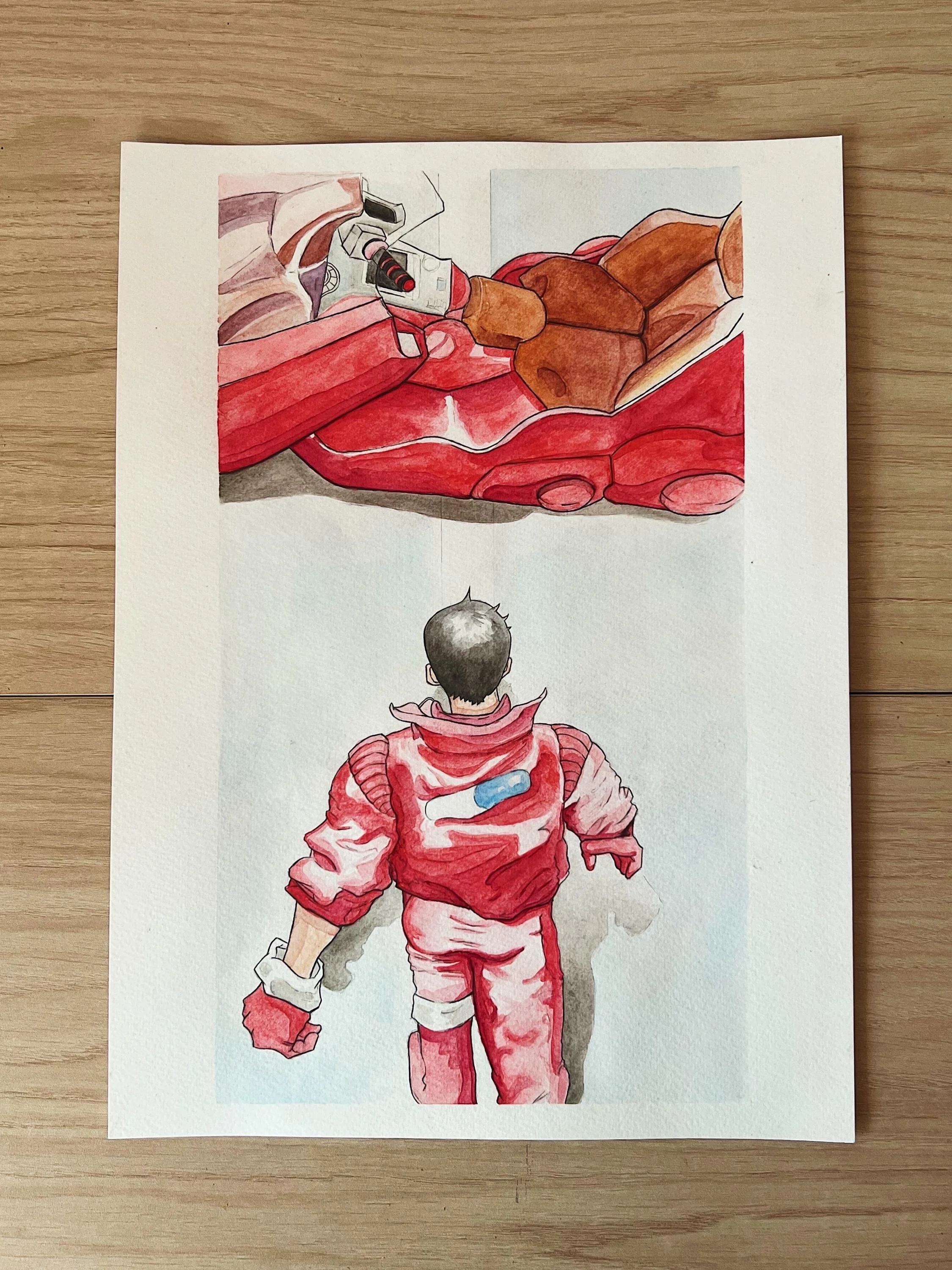 Akira Poster (Watercolor) Handmade