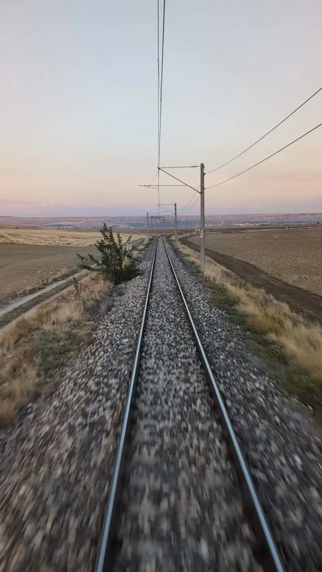 Trundling through the Anatolian steppe at dawn. There is something so special about travelling by rail in Turkey.
