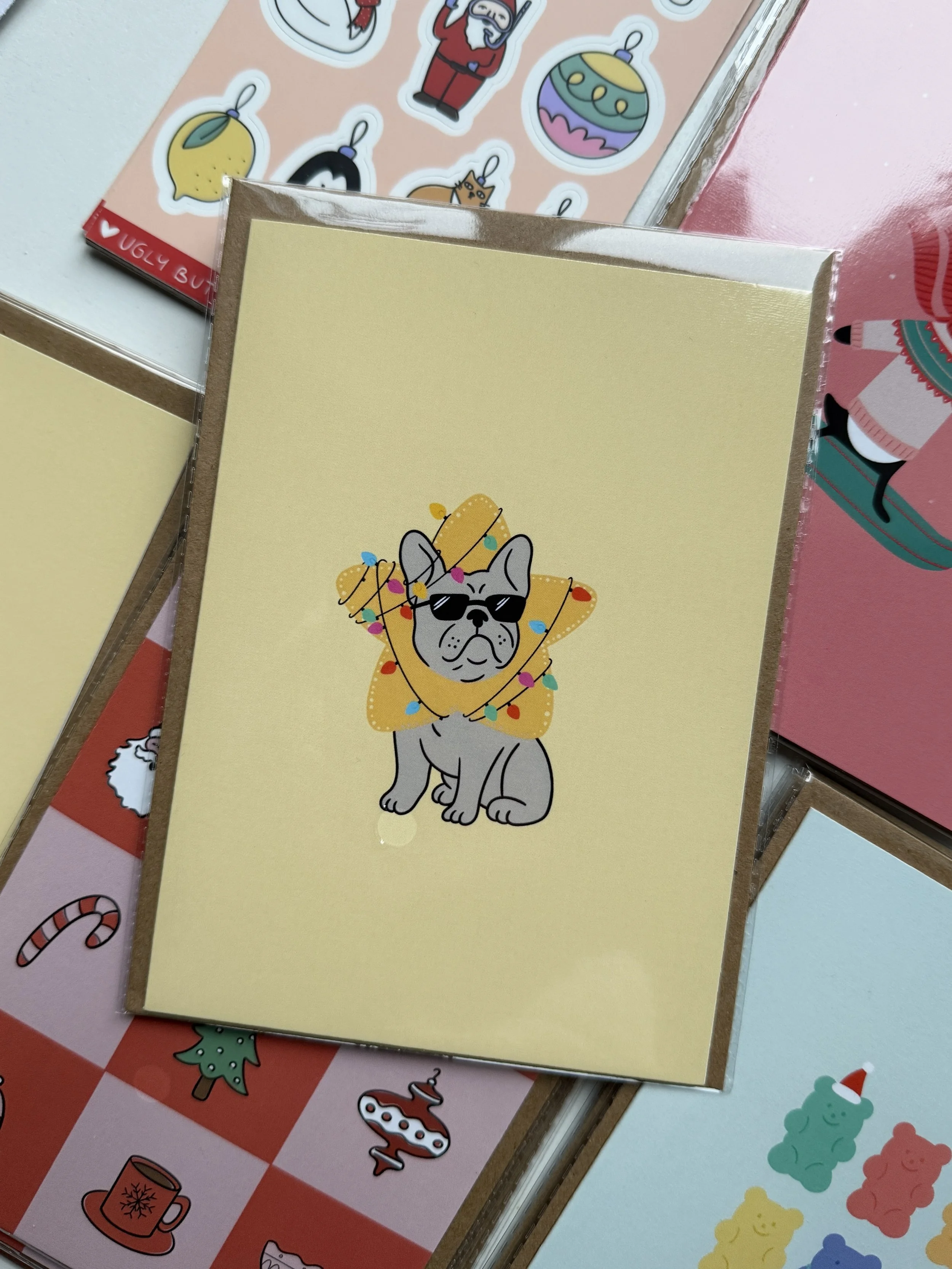 Biglietto natale - french bull dog