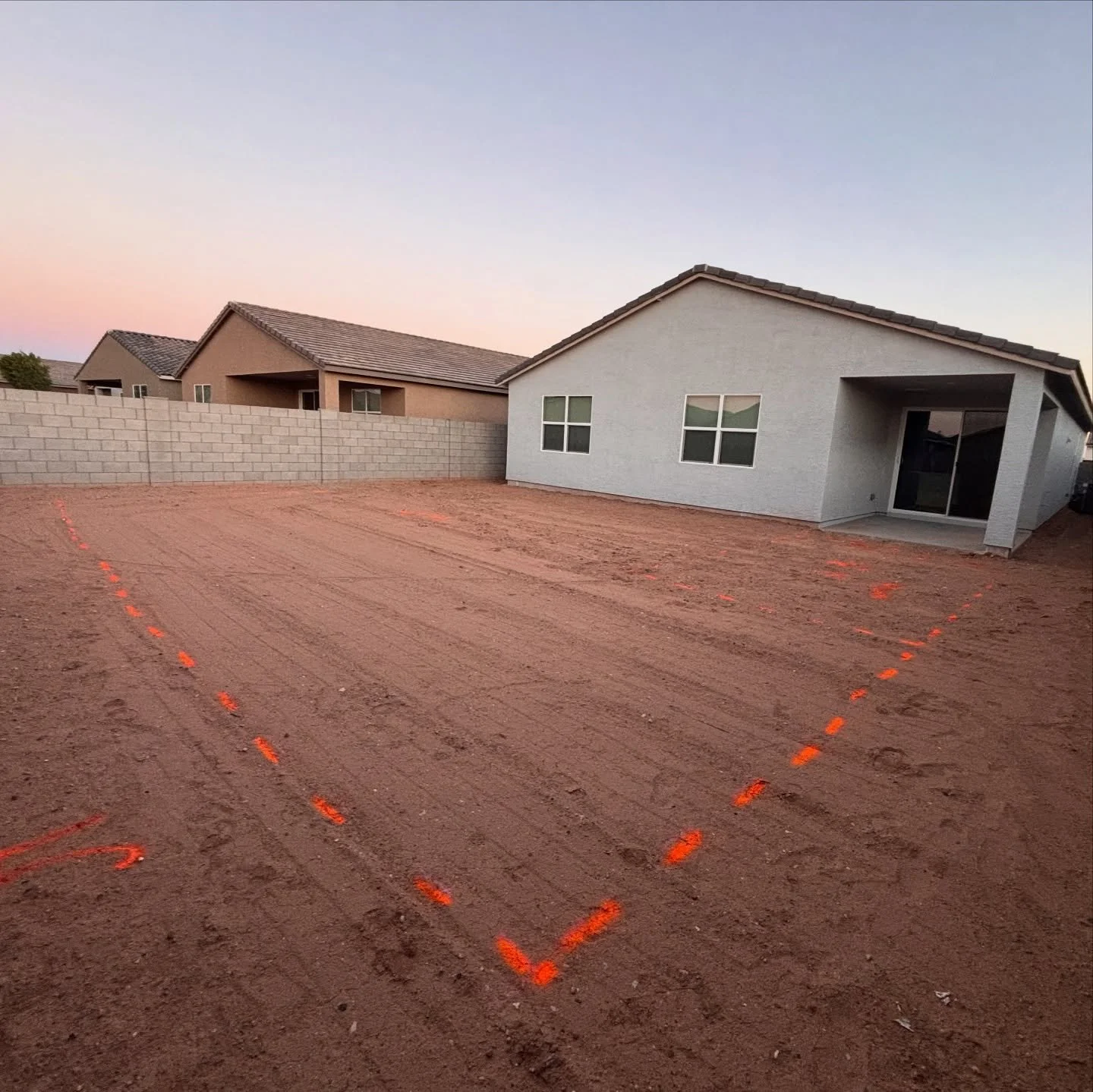 Before | Turf, Rock & Pavers installation for a residential backyard in San Tan Valley, AZ by Better Life Landscape & Design.