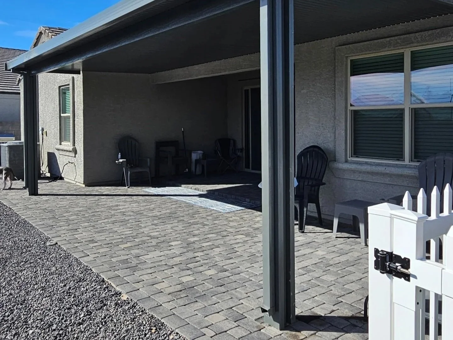 Paver patio installation by Better Life Landscape & Design near Buckeye in January 2026.