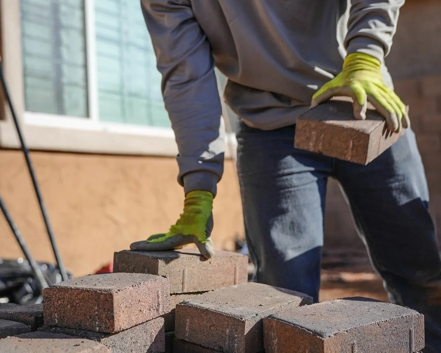 Prepping for paver installation by Better Life Landscape and Design near Eastmark Mesa