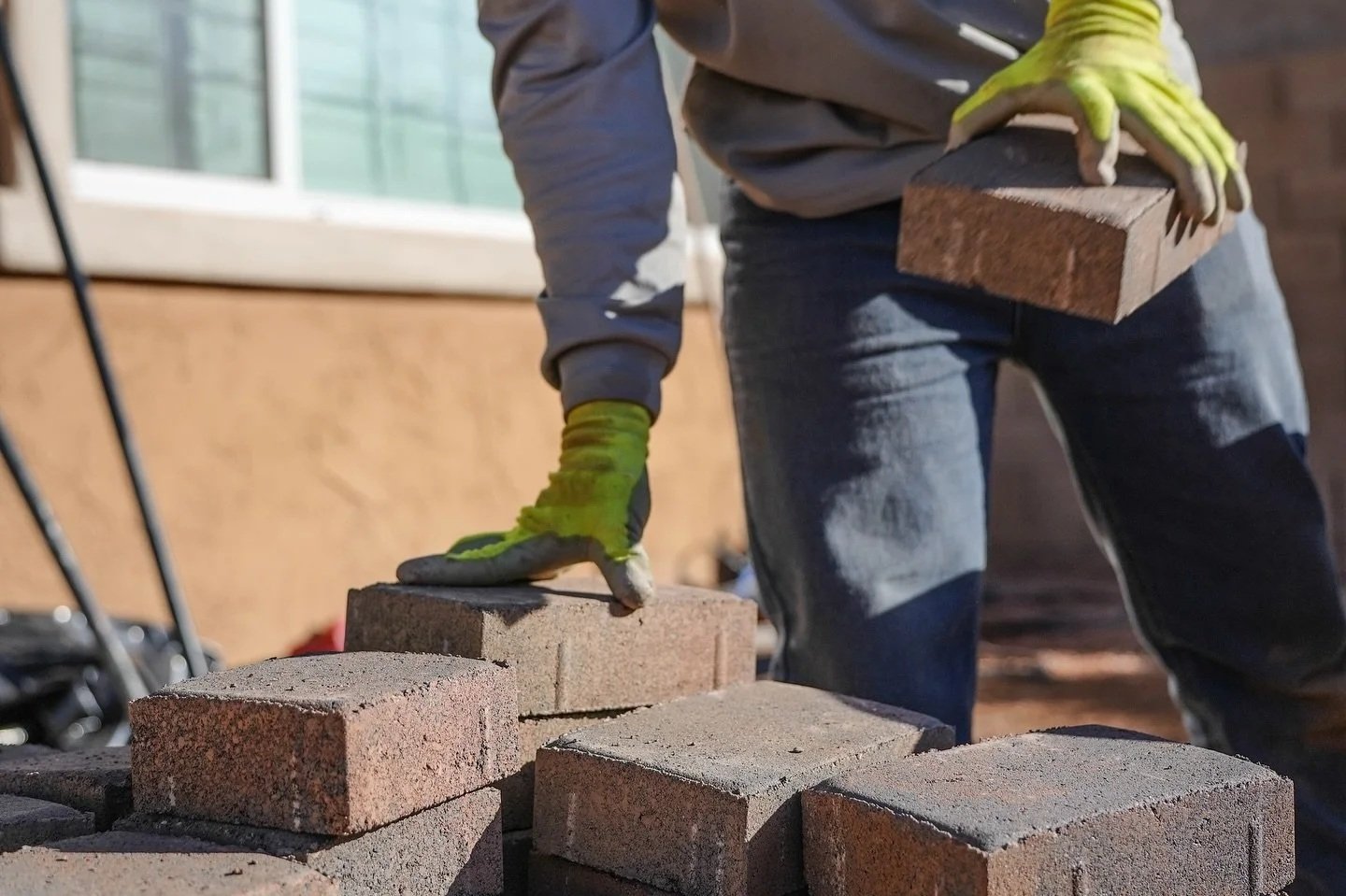 The Better Life Landscape and Design team prepping for paver installation services San Tan Valley.