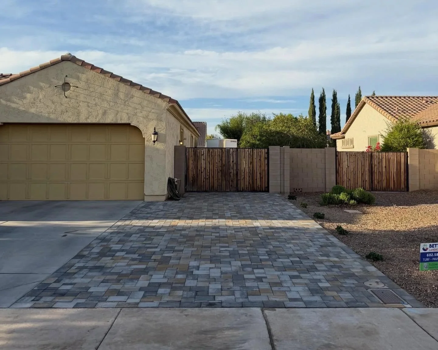 Belgard Victorian Blend Paver Driveway Extension by Better Life Landscape and Design near Queen Creek
