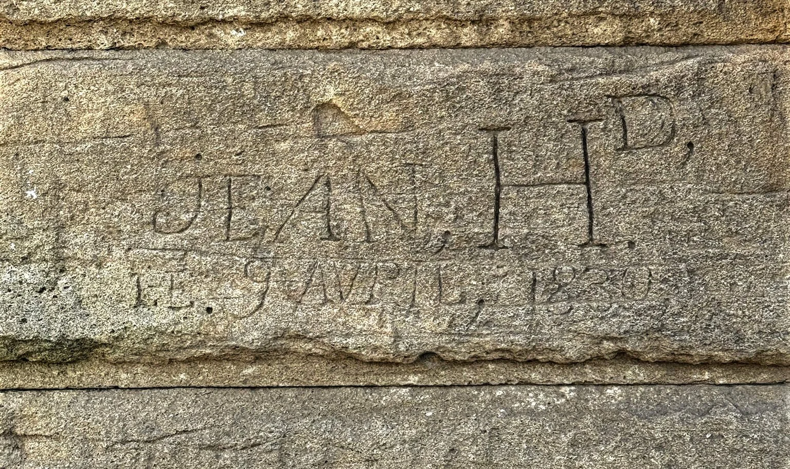 68 - Jean H.D., a name that will live in infamy, proving that people have always been vandalizing anything in sight, just because.