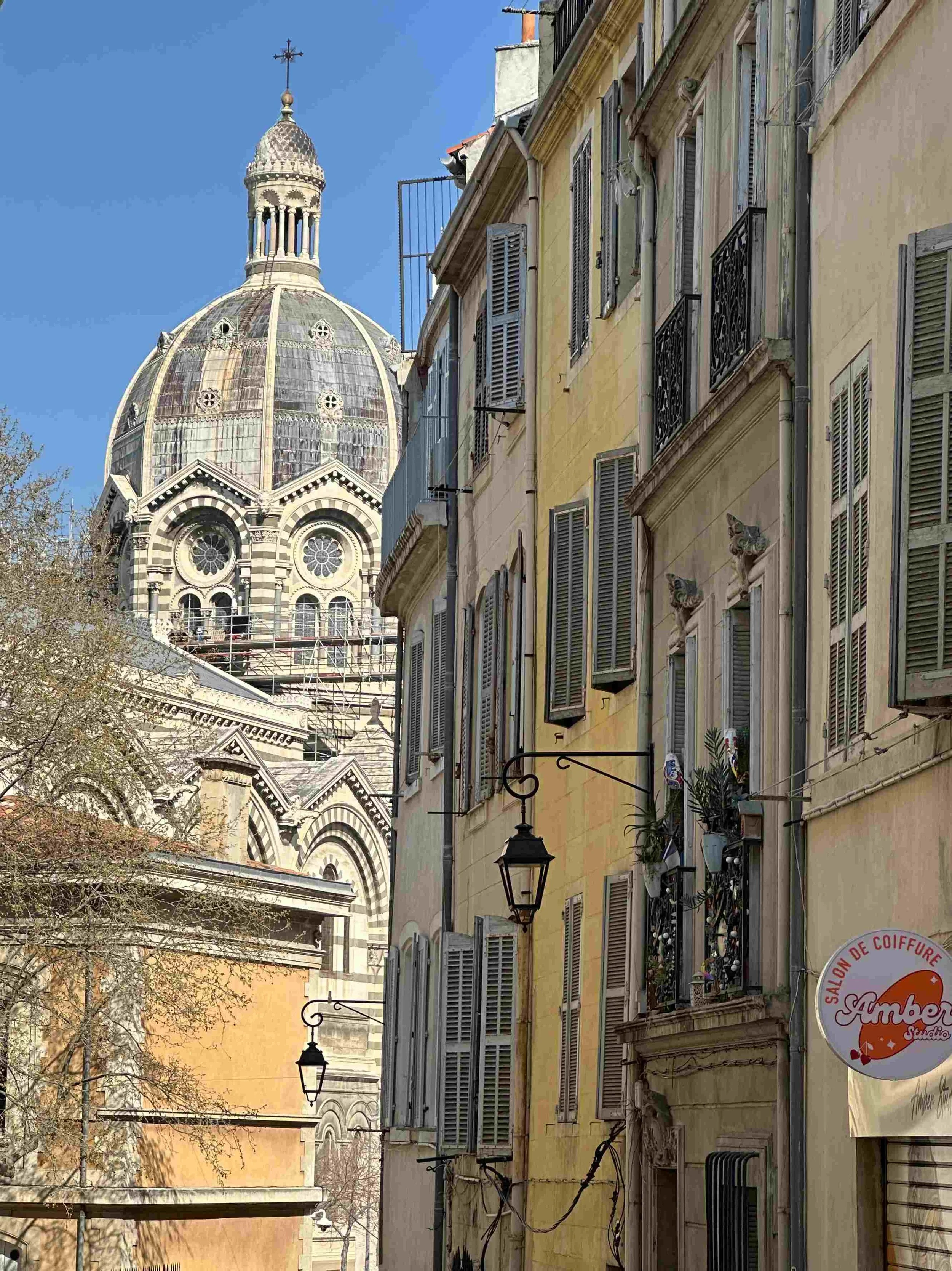 88 - A picturesque view as we approach our last church of the trip -- the Cathedral of Sainte-Marie-Majeure, known as “La Major” by the people of Marseille.
